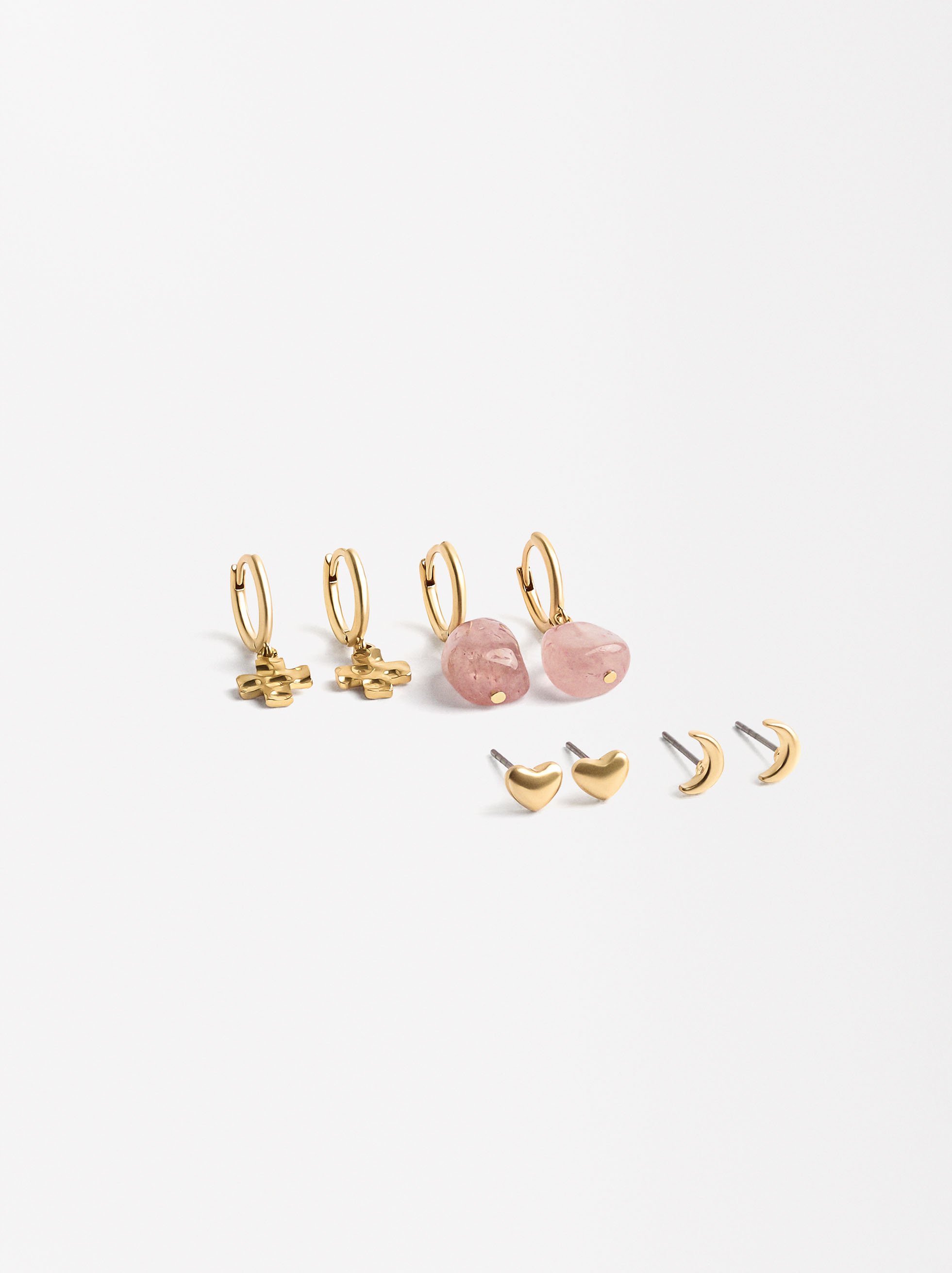 Set de pendientes con piedras image number 0.0