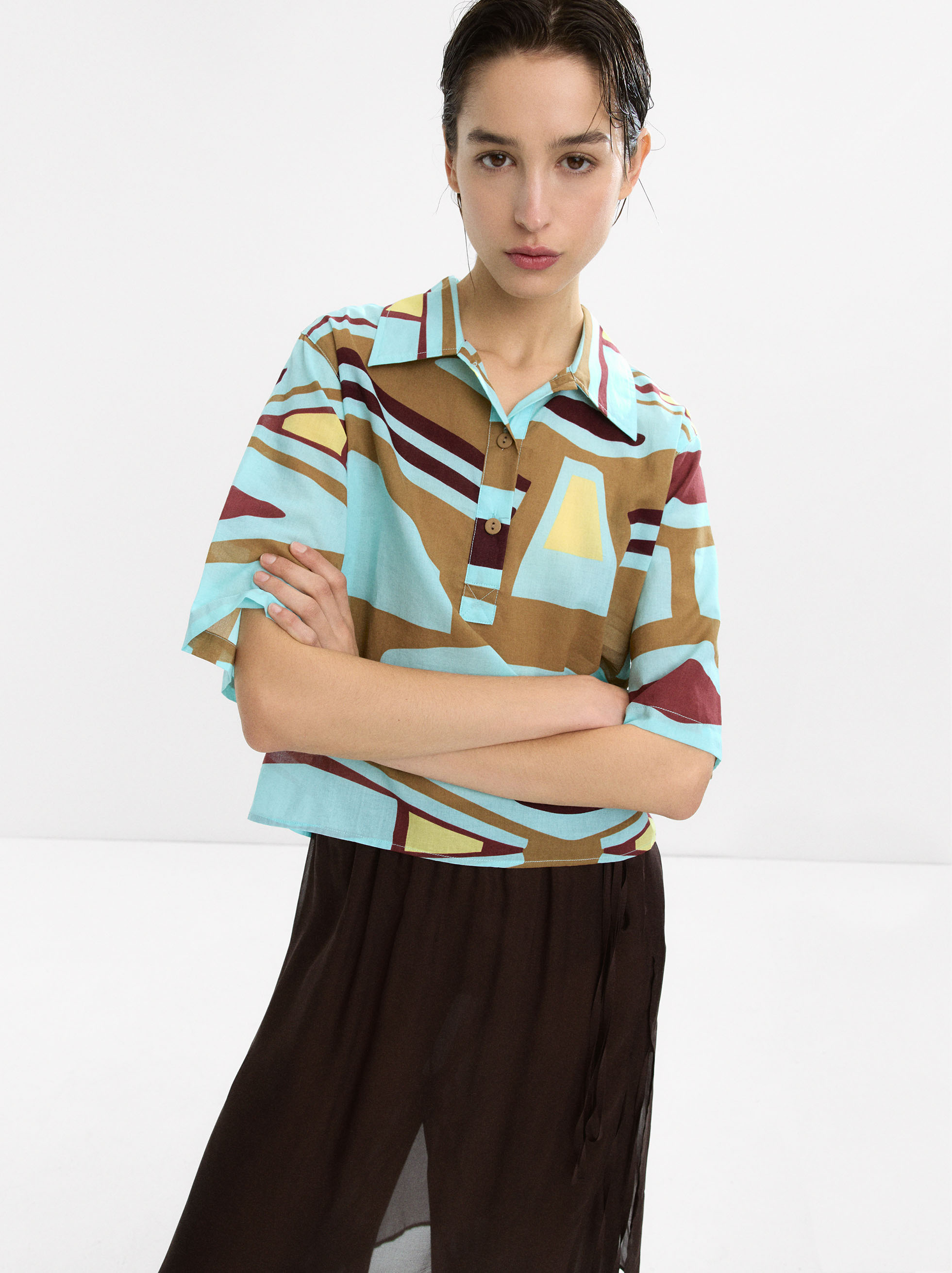 100% cotton printed shirt image number 1.0