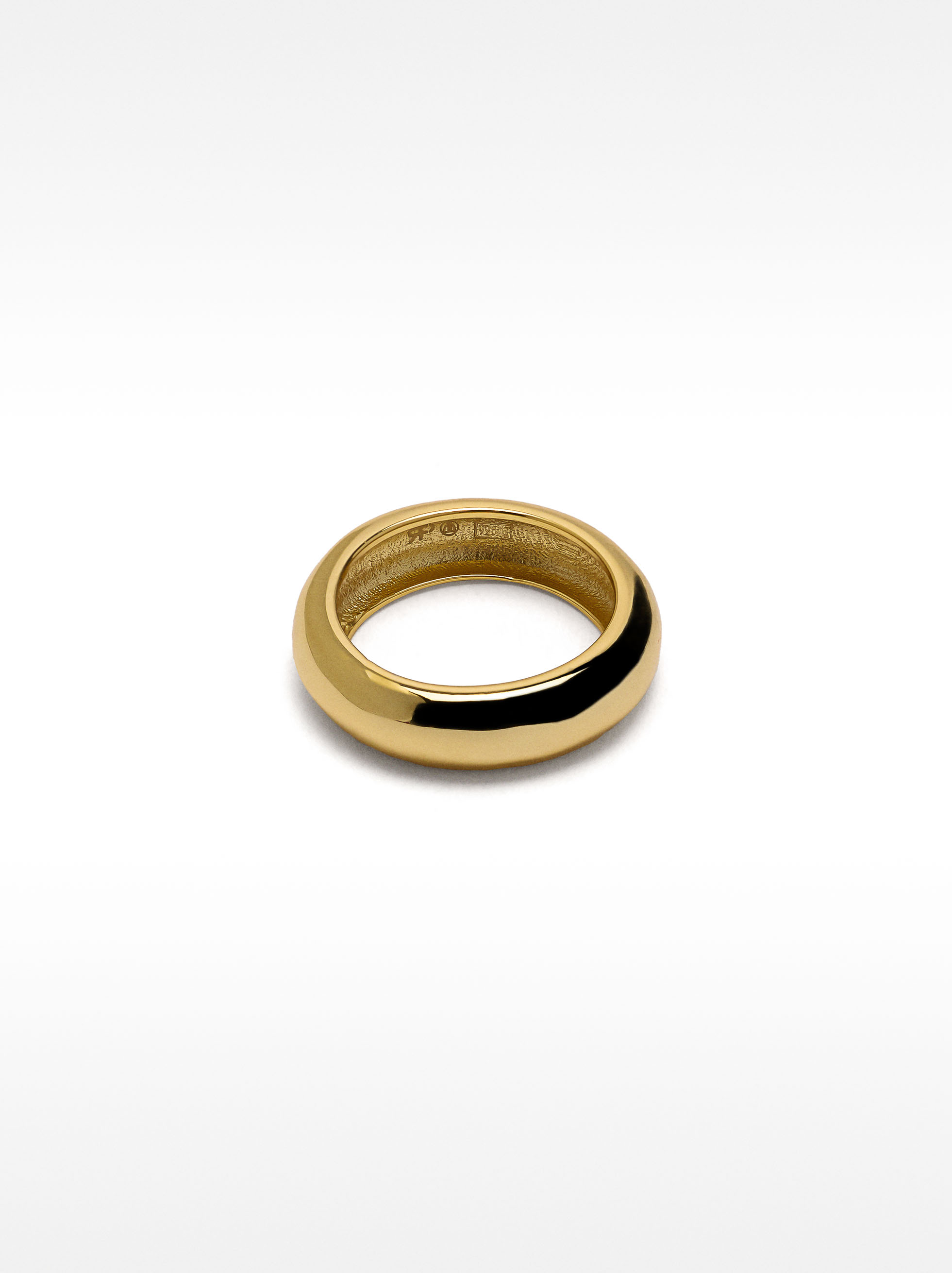 Anello arrotondato liscio - argento sterling 925 image number 2.0