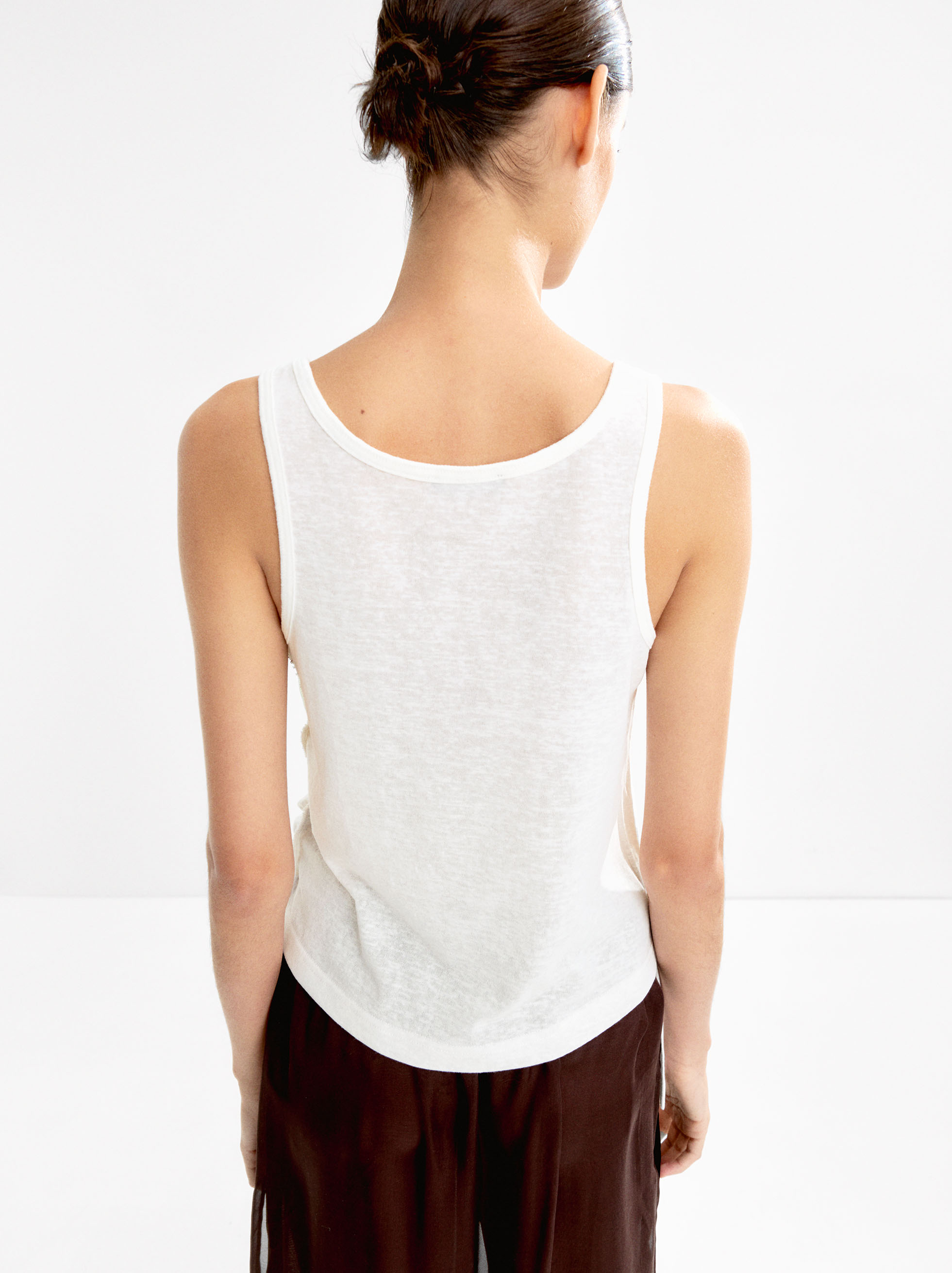 Gathered top with striped detail