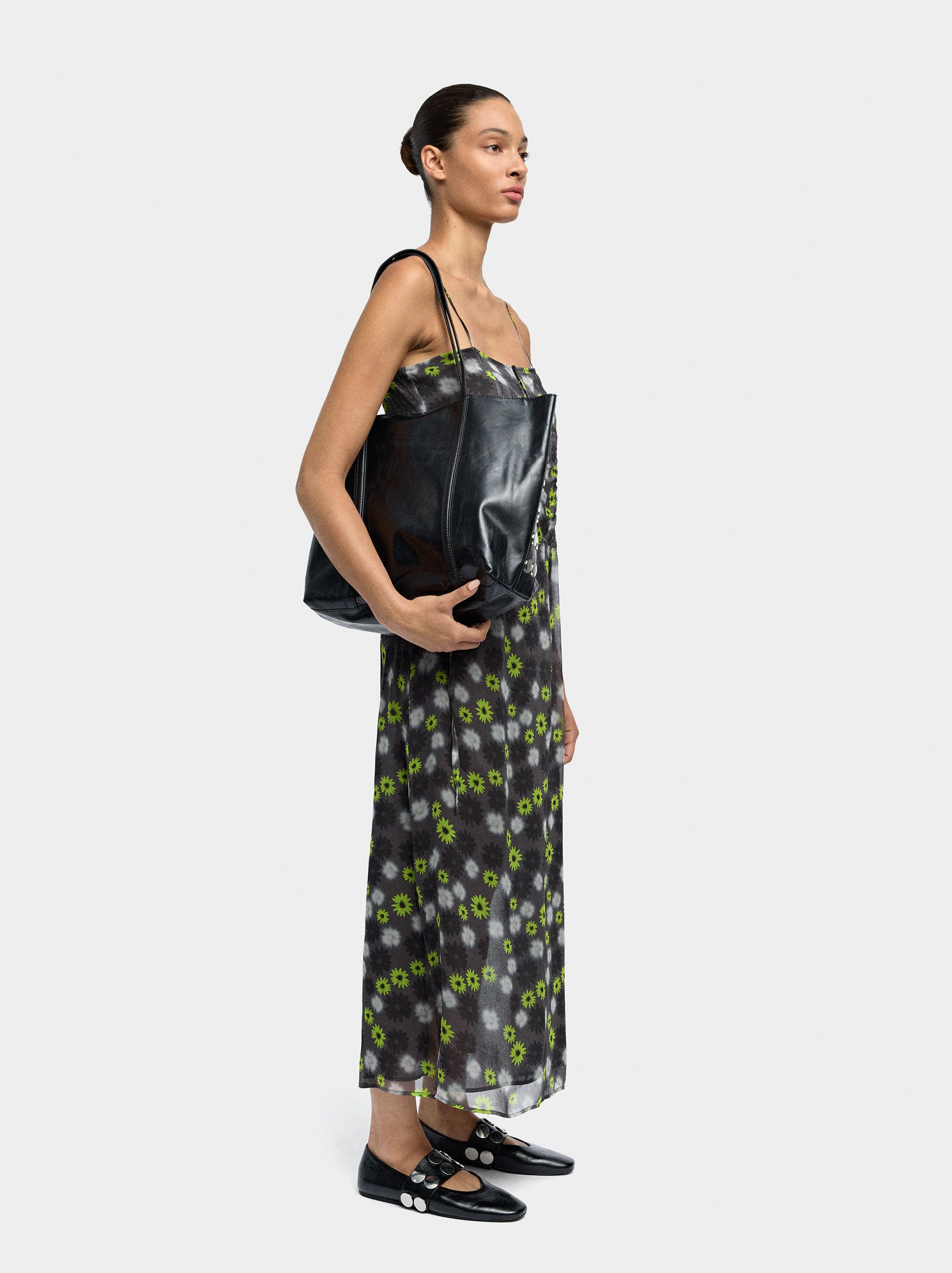 Langes, floral bedrucktes Kleid image number 1.0