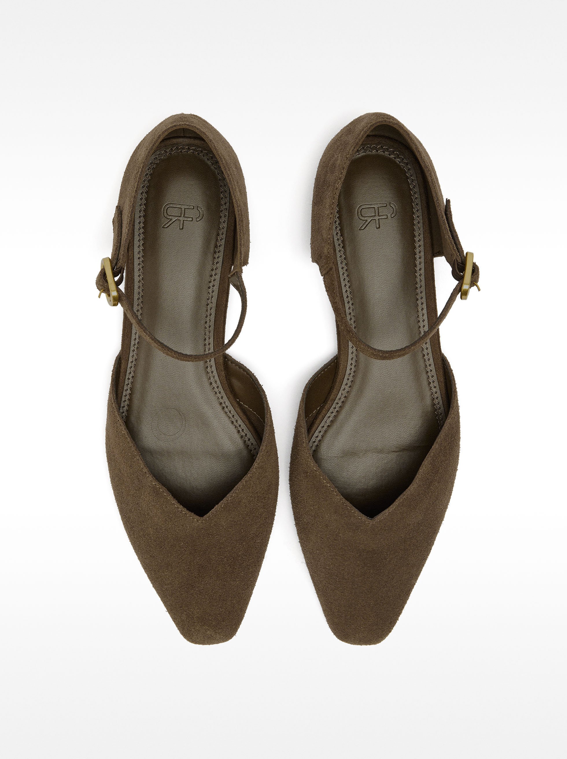 Leather ballet flats with bracelet image number 0.0
