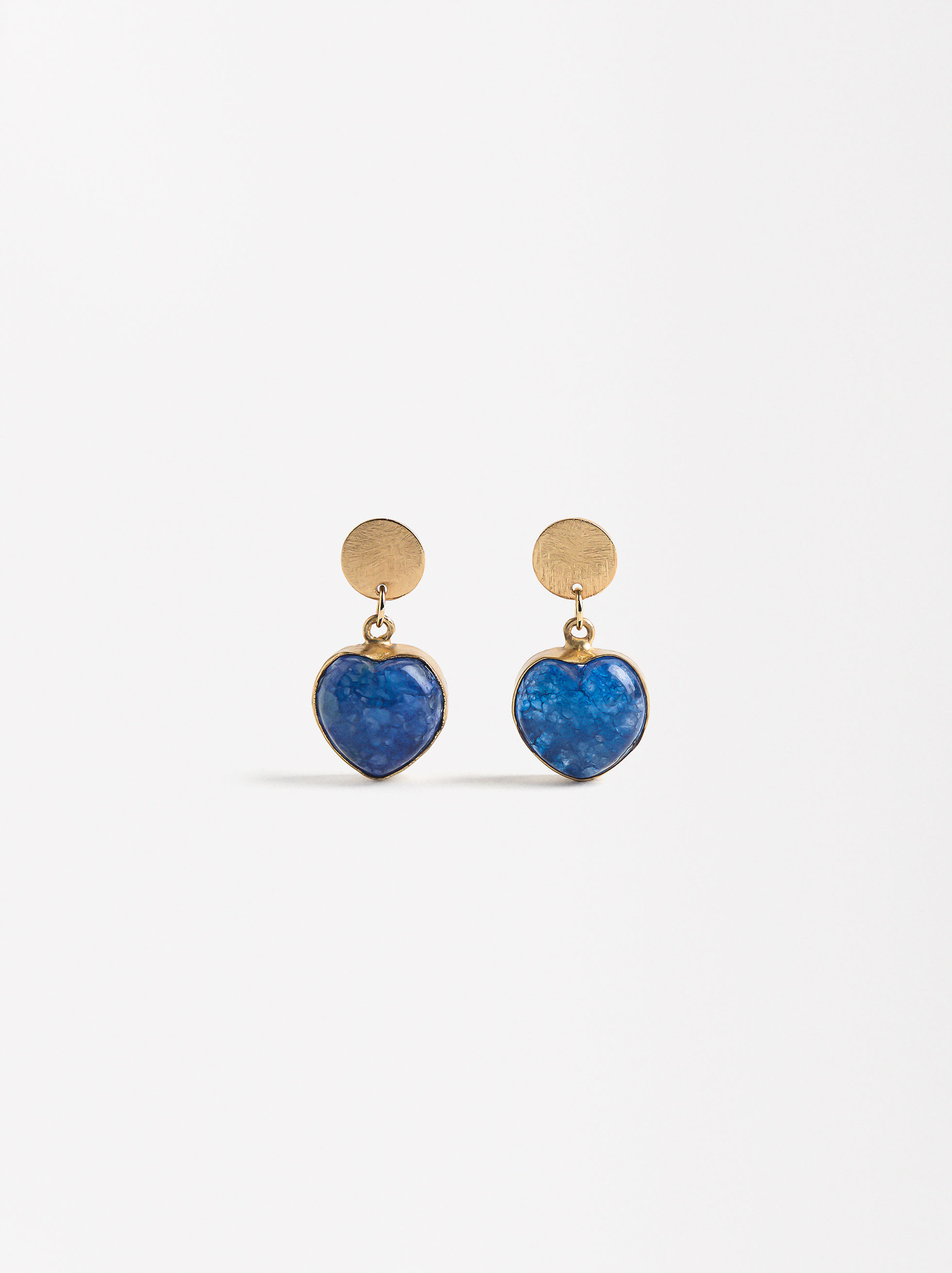 Heart earrings with stone image number 0.0