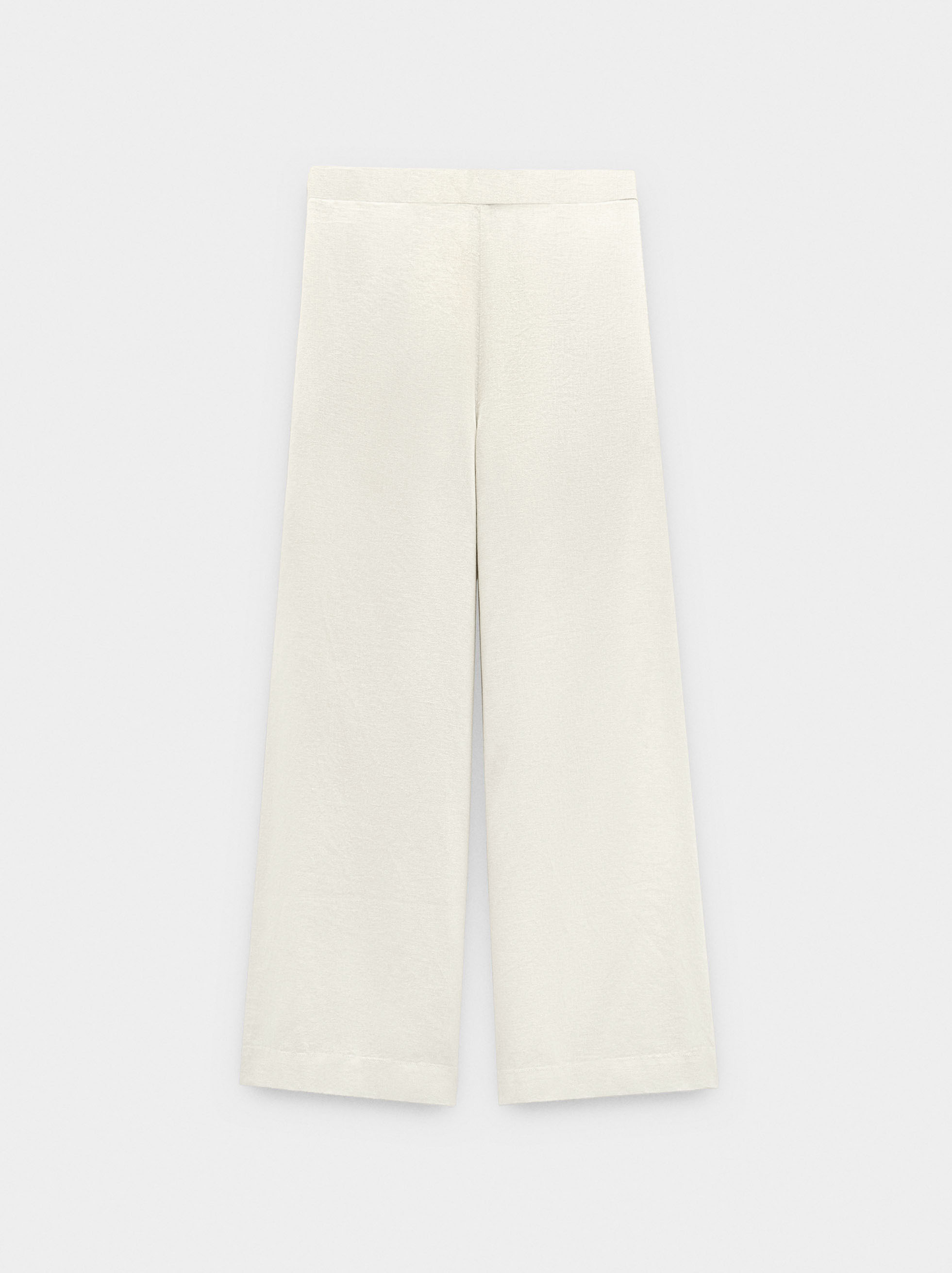 Wide-leg trousers with linen image number 4.0