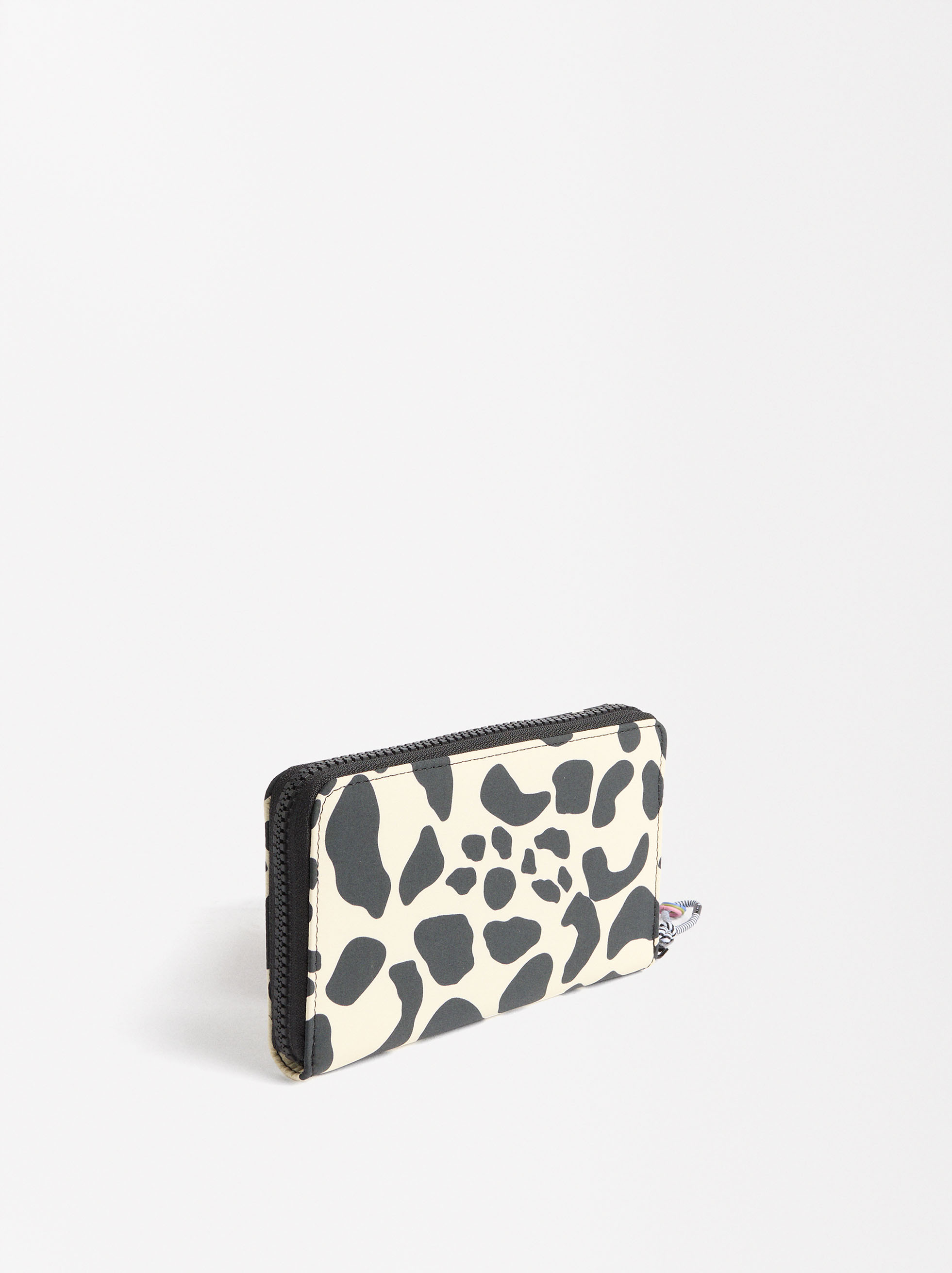 Leopard print coin purse with zipper, Multicolor, hi-res