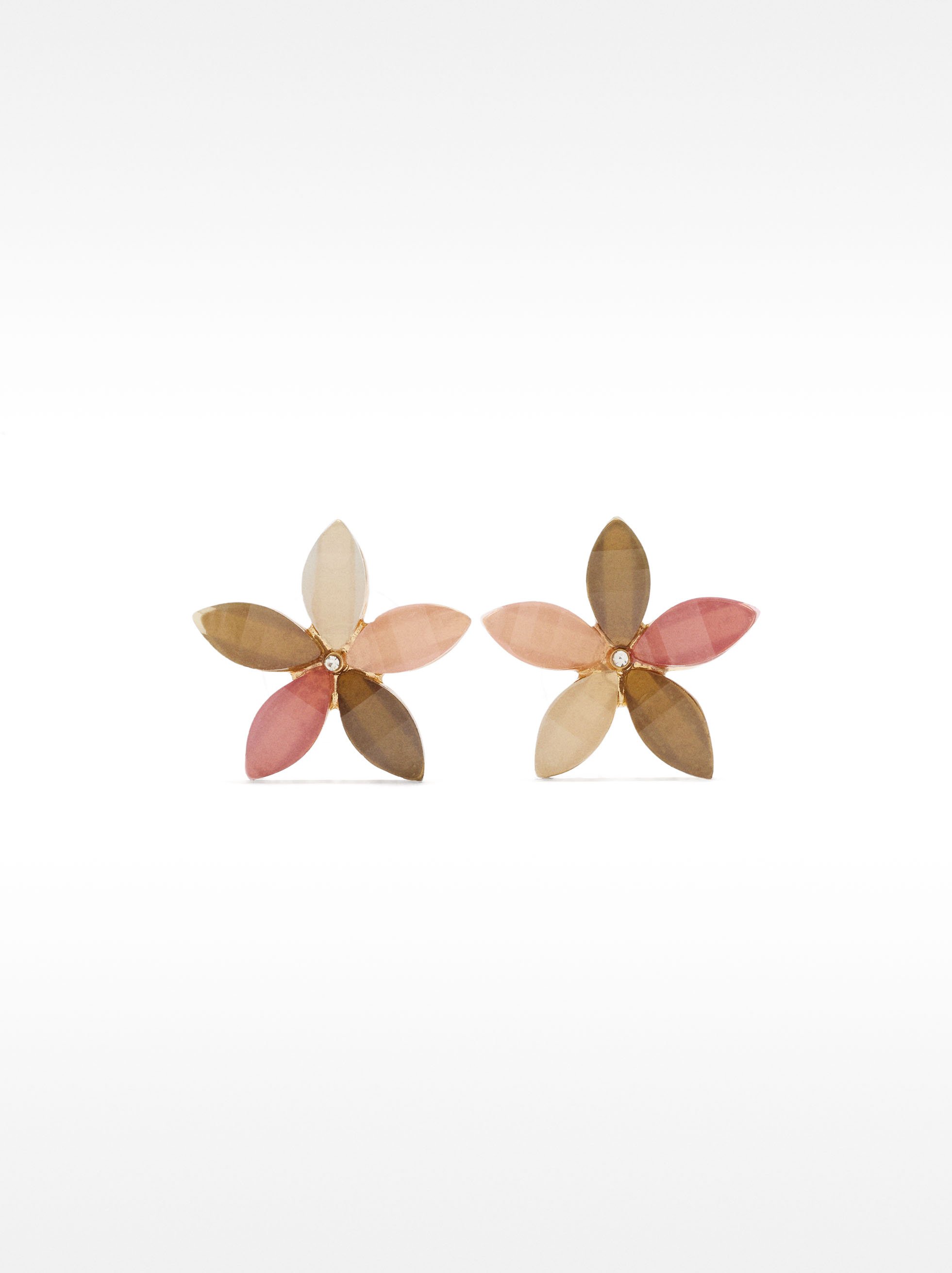 Flower earrings with resin image number 0.0
