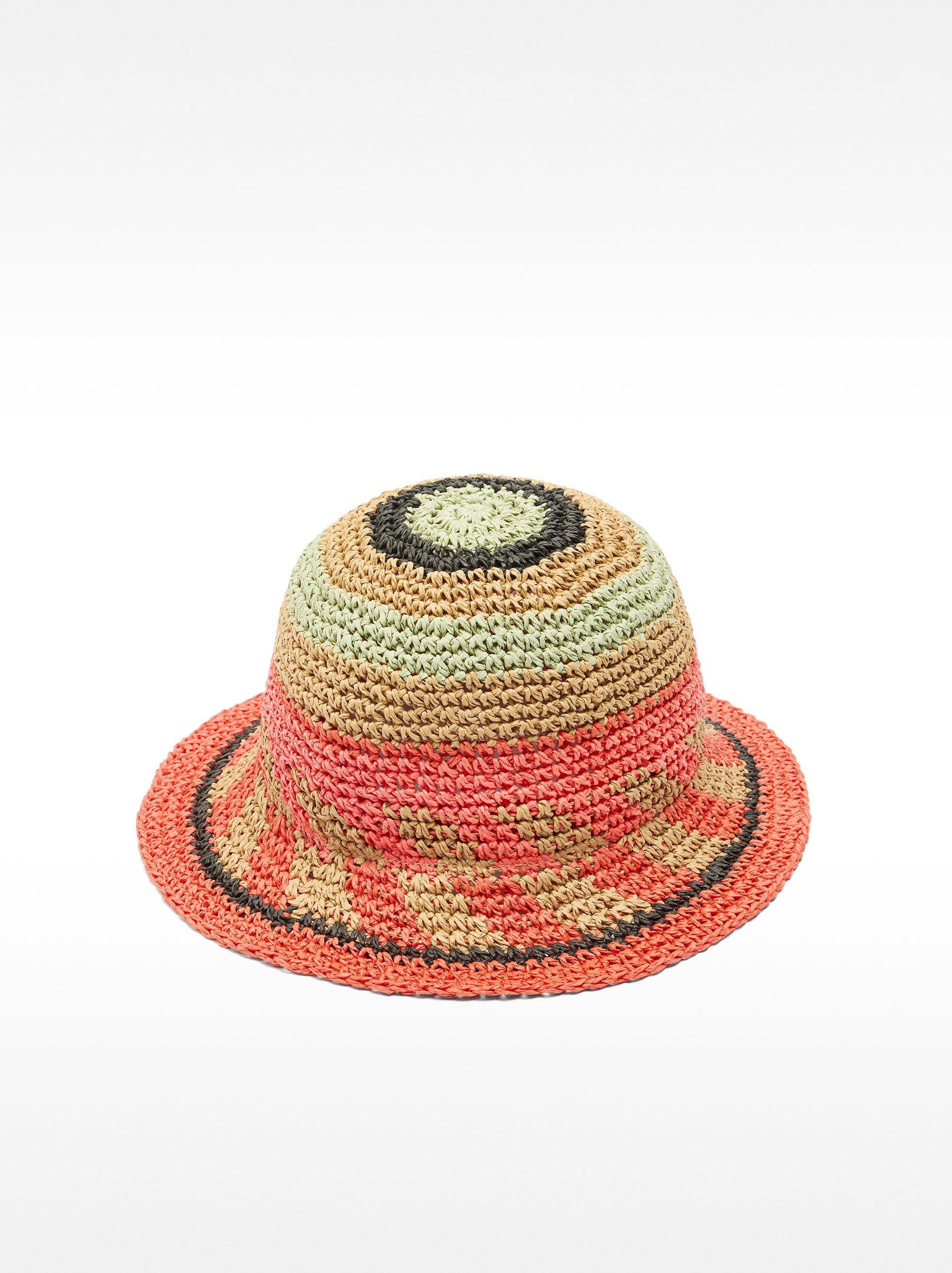Bucket bag hat with straw effect image number 2.0
