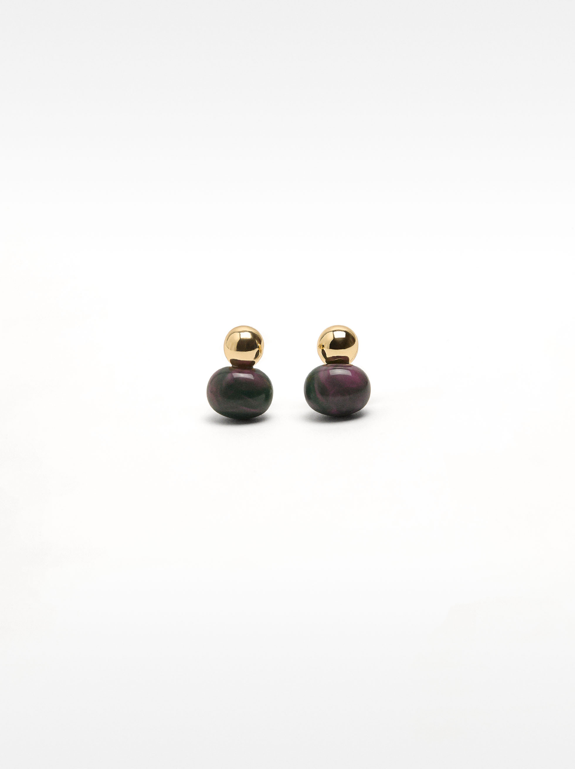 Short earrings with stone effect image number 0.0