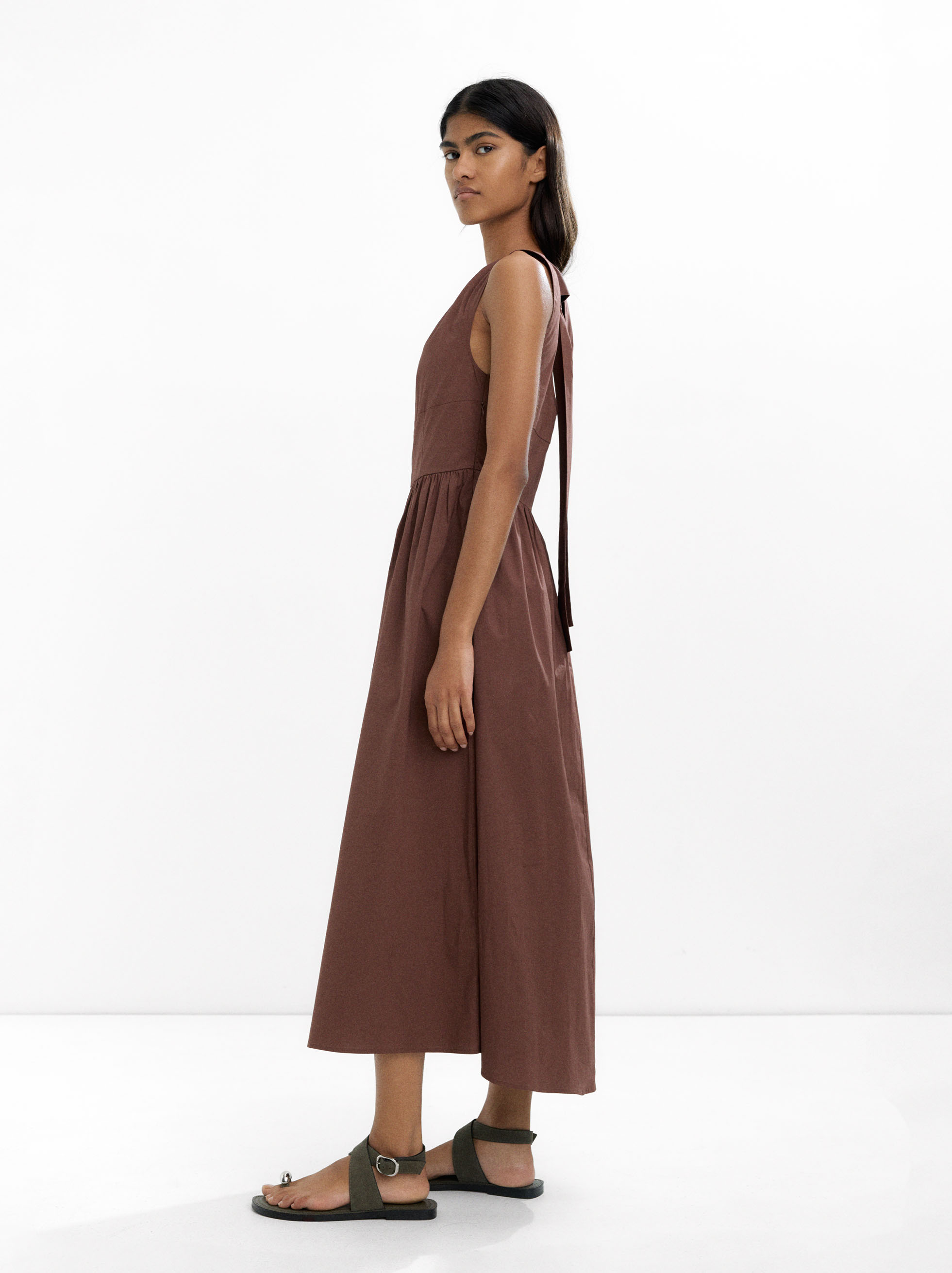 Fitted cotton midi dress