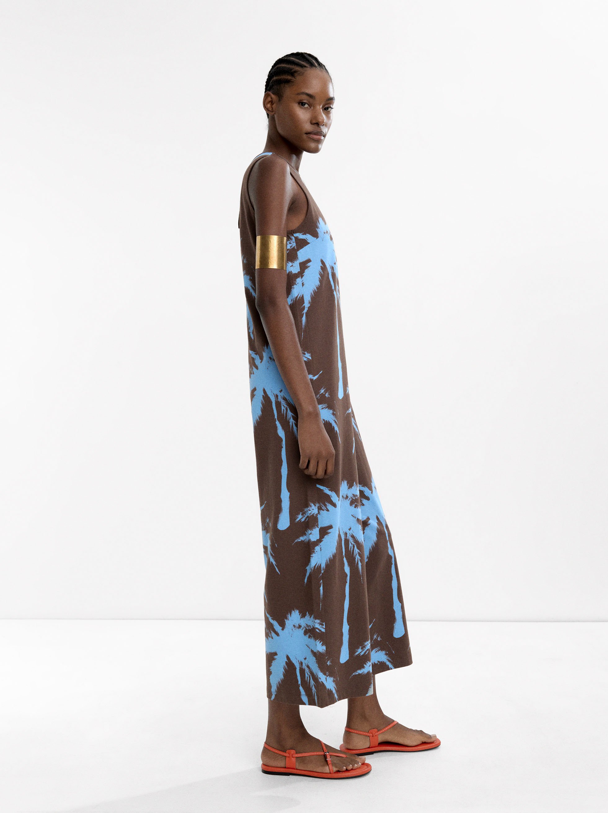 Printed jumpsuit 100% cotton image number 1.0