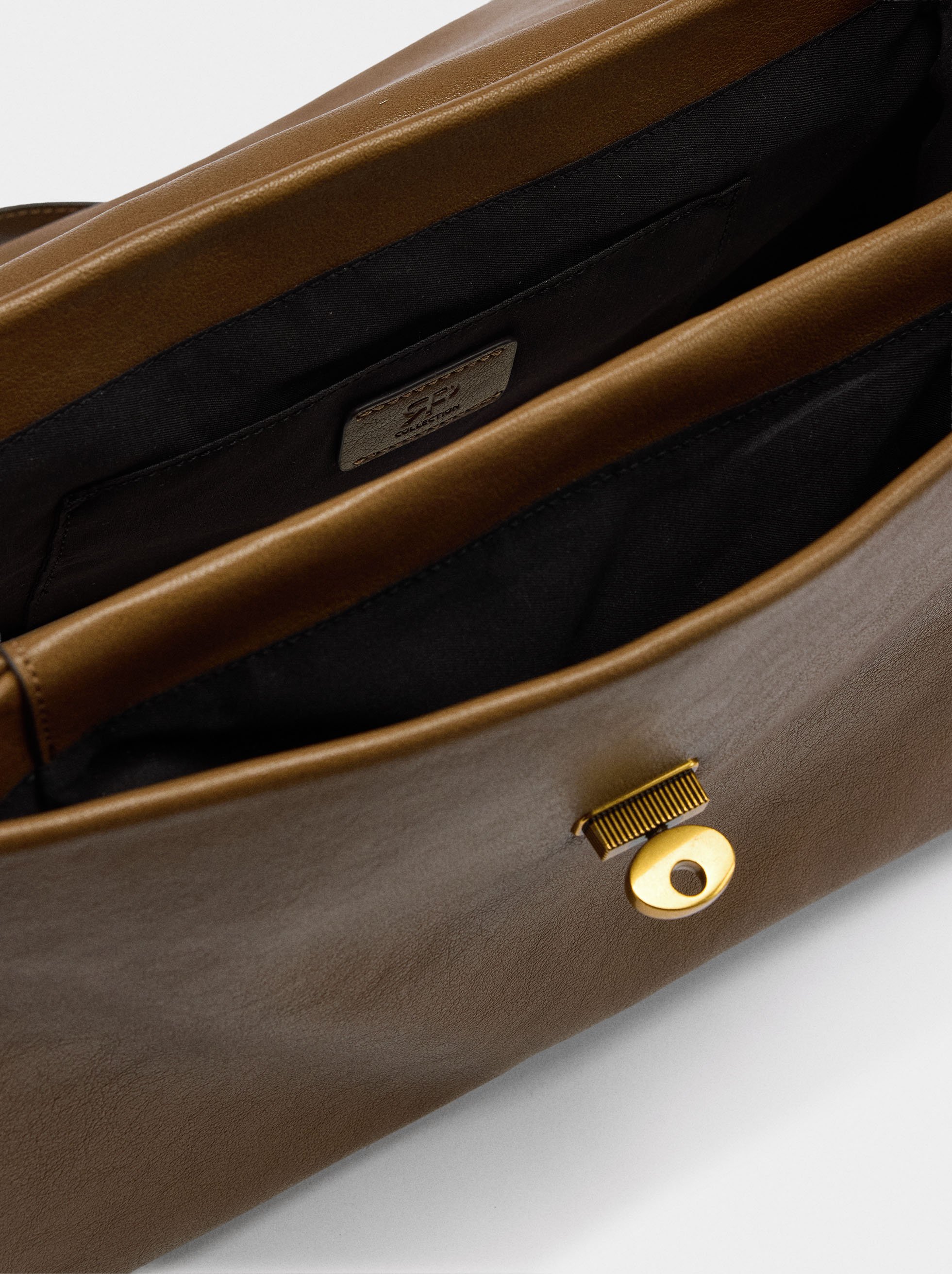 Handbag with flap and crossbody strap image number 4.0