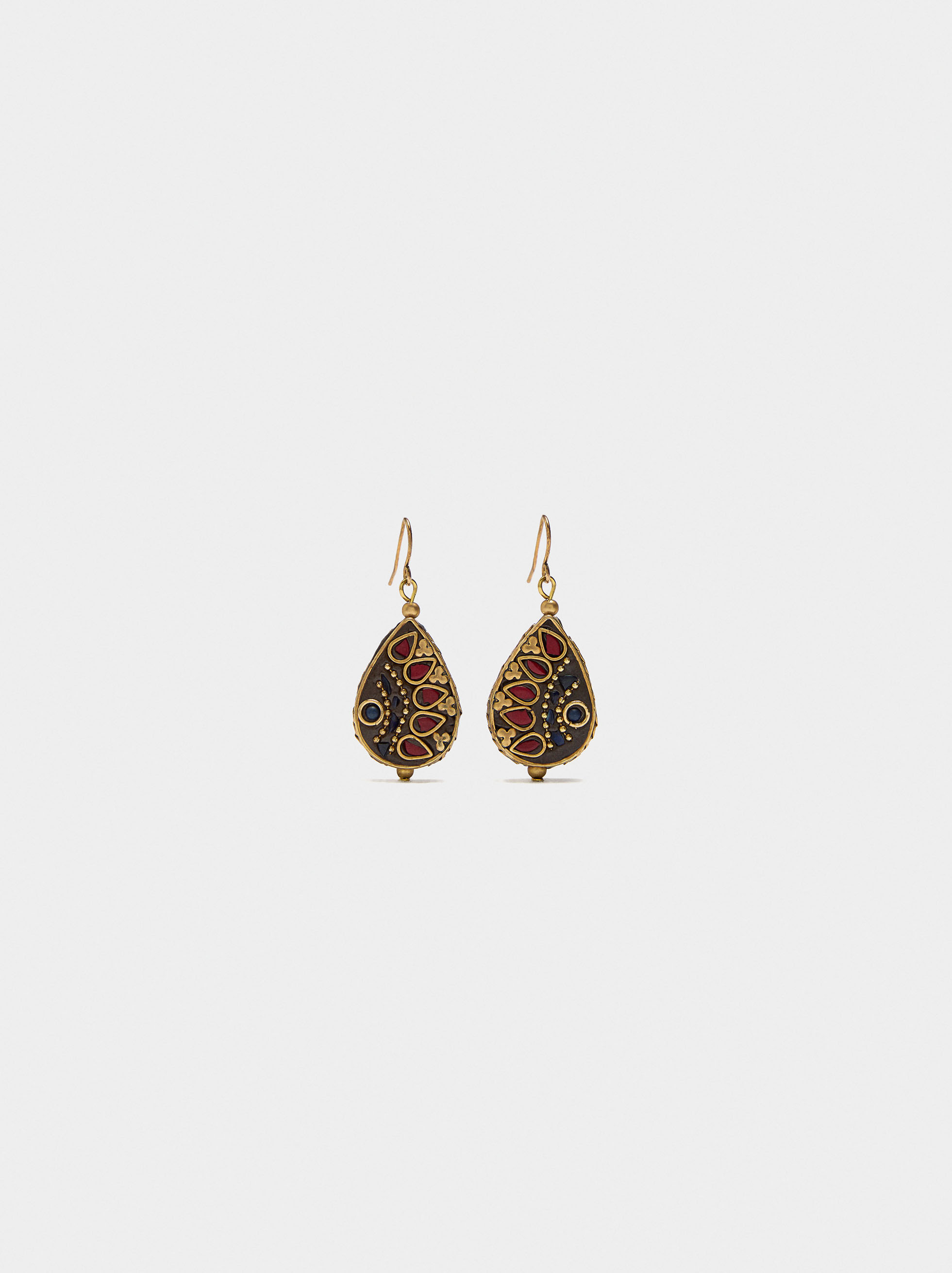 Pendientes ovalados con detalles de color image number 0.0