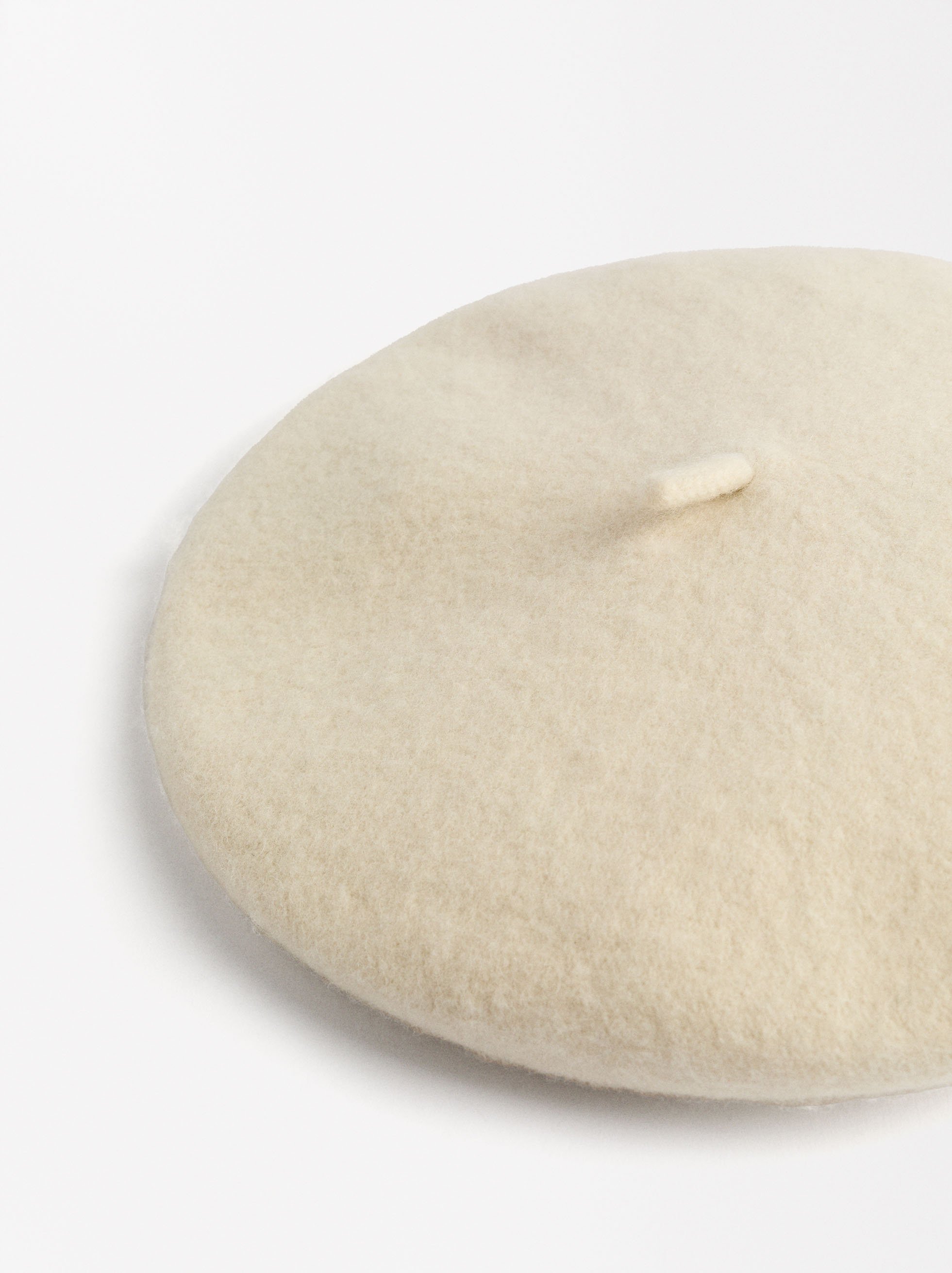 Wool beret, Ecru, hi-res