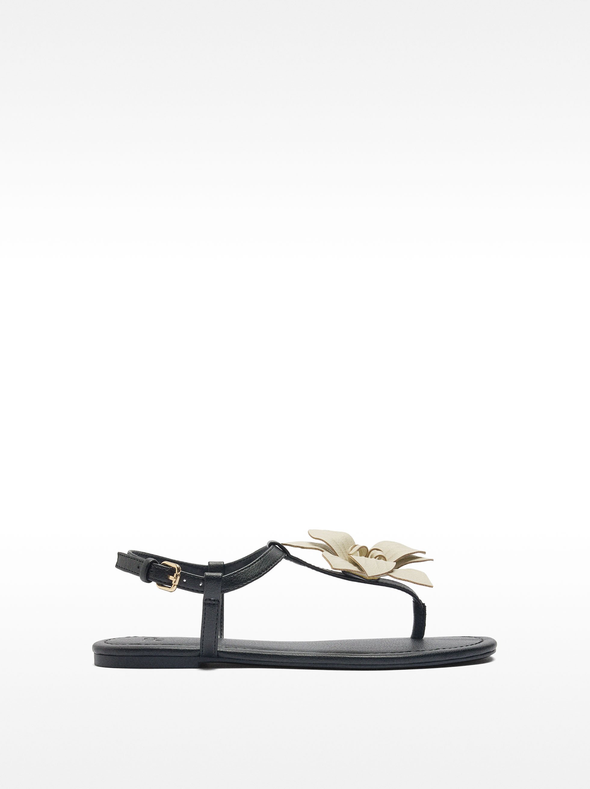 Flat sandals with flower image number 2.0