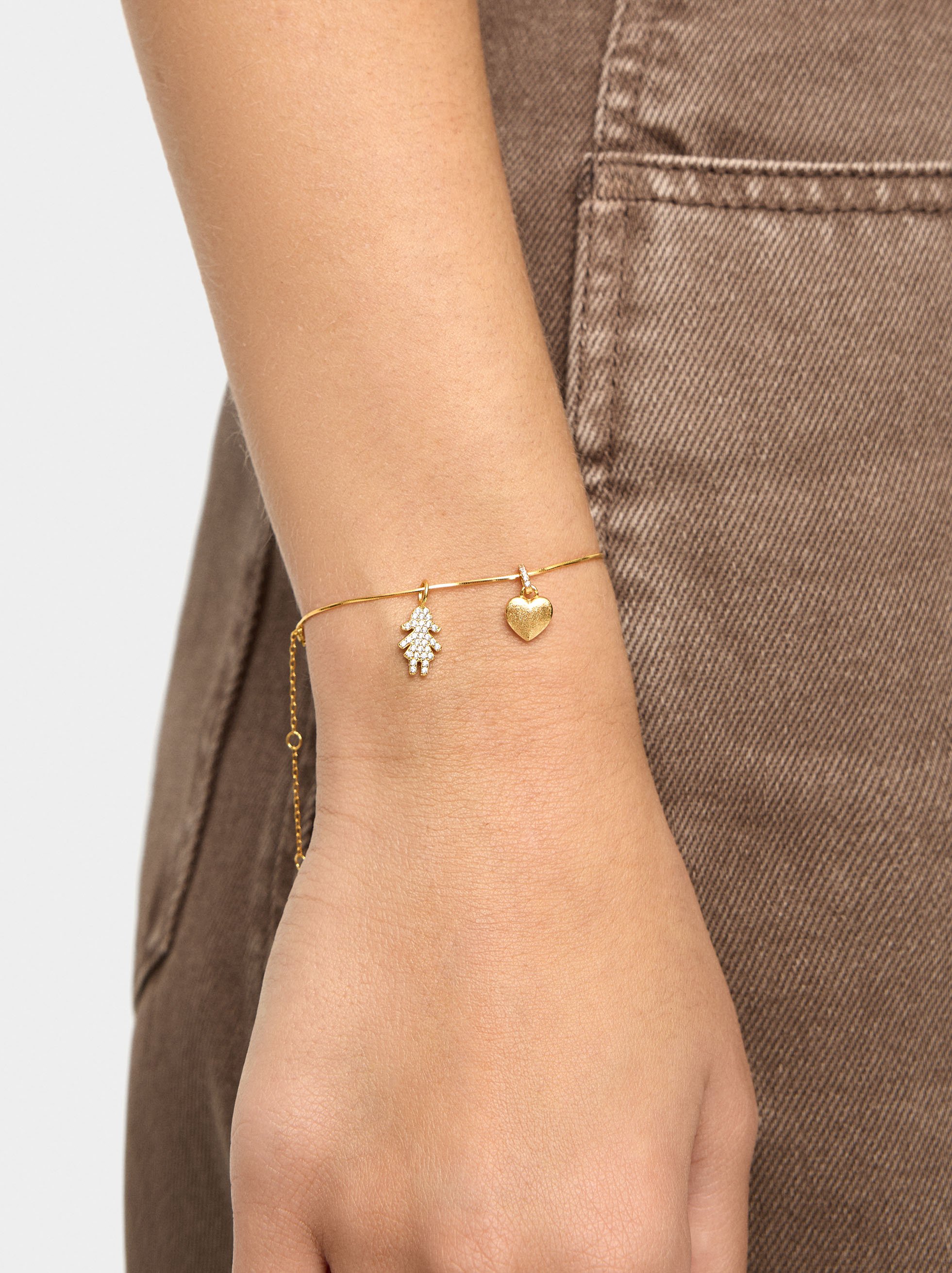 Girl charm with cubic zirconia - 925 sterling silver image number 1.0