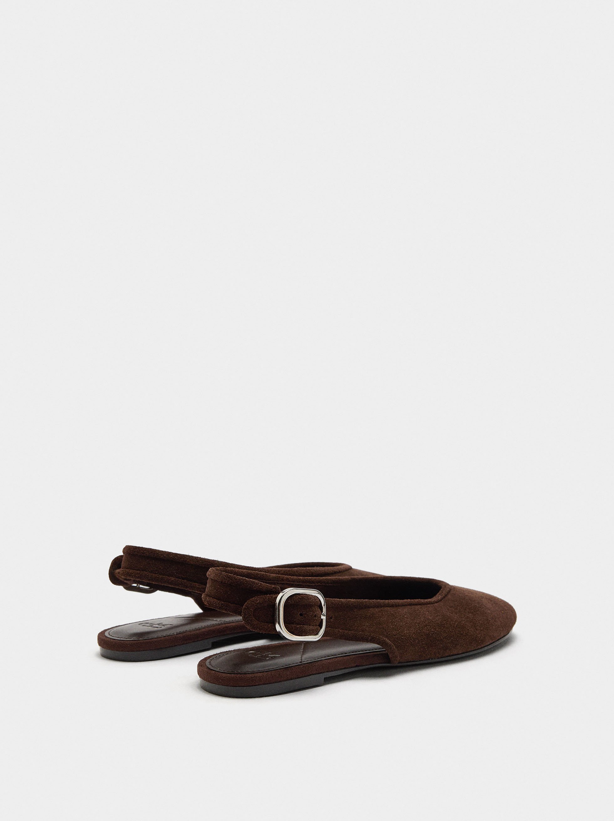 Leather ballet flats with slingback image number 4.0