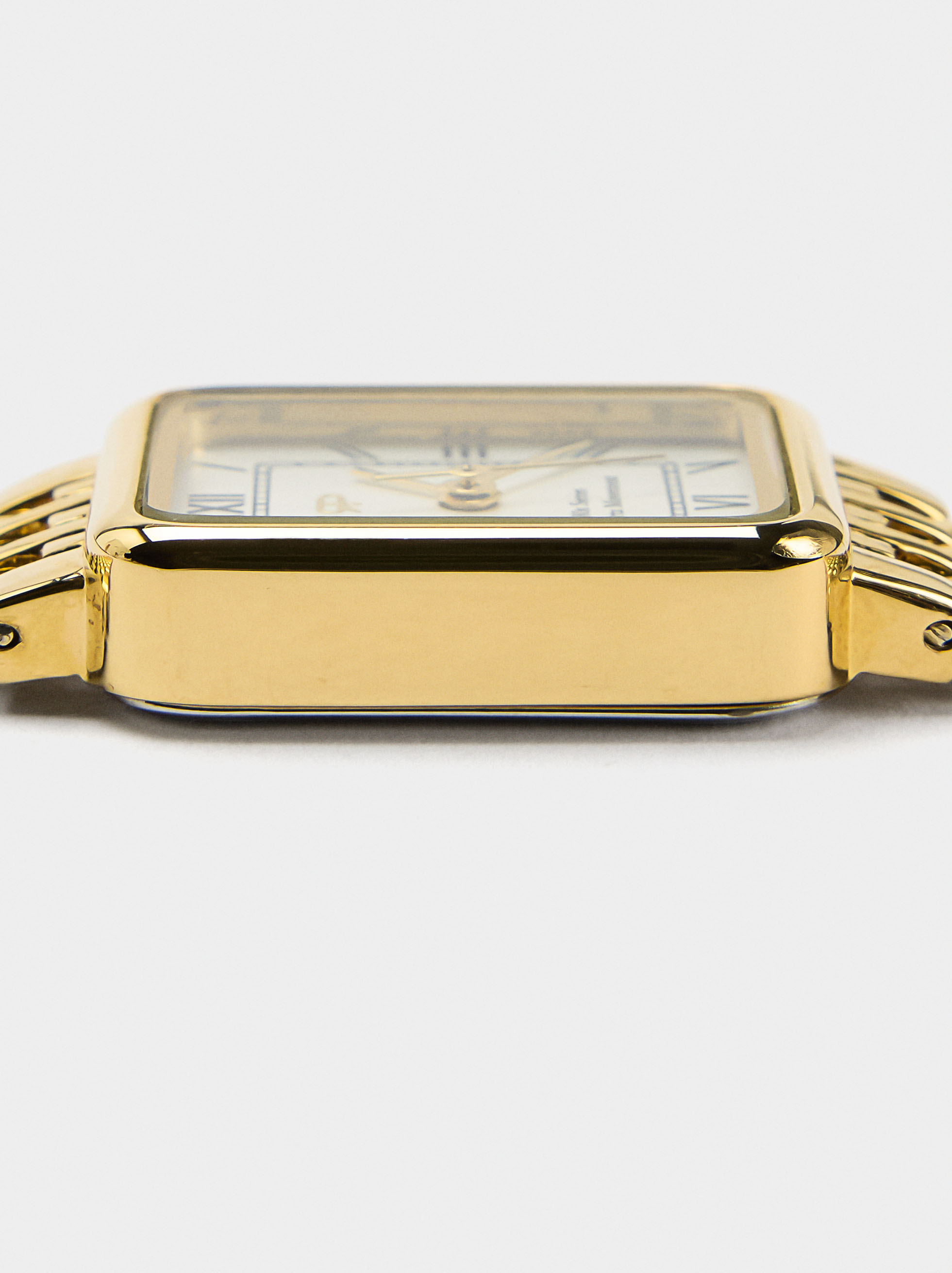 Set di orologio quadrato con braccialetto in acciaio inossidabile image number 7.0