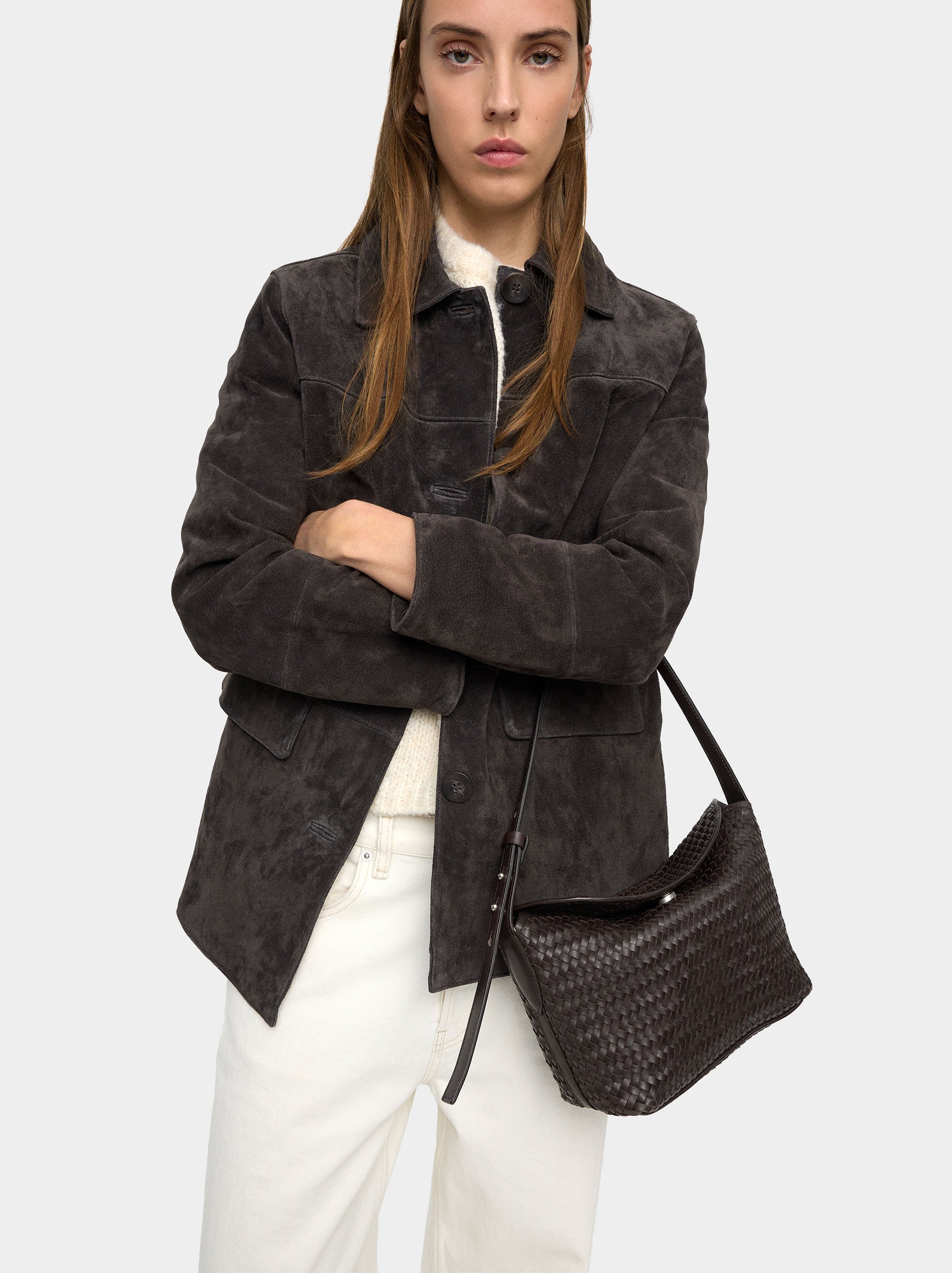 Shoulder bag with braided leather image number 1.0