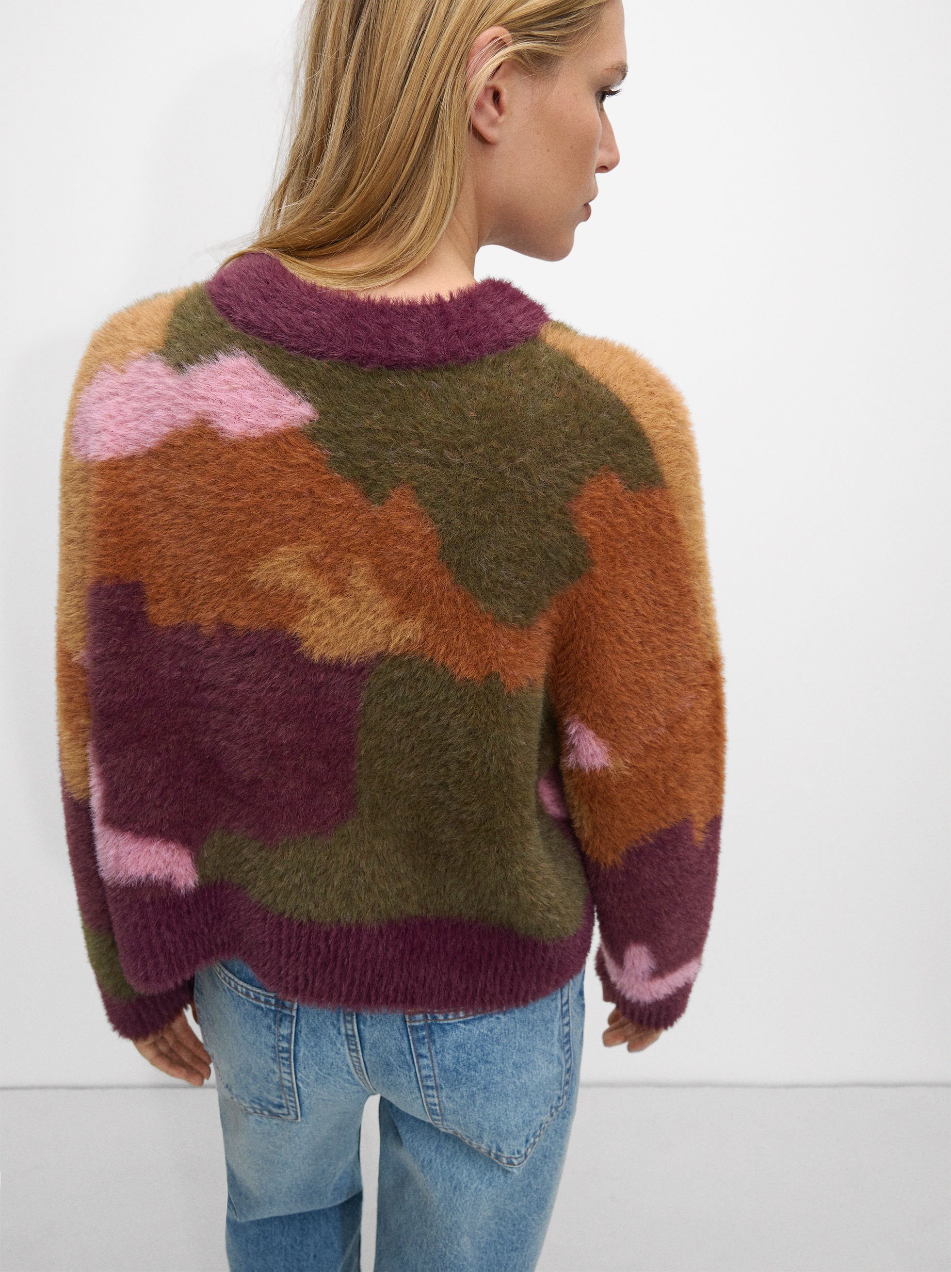 Pull jacquard effet fourrure image number 3.0