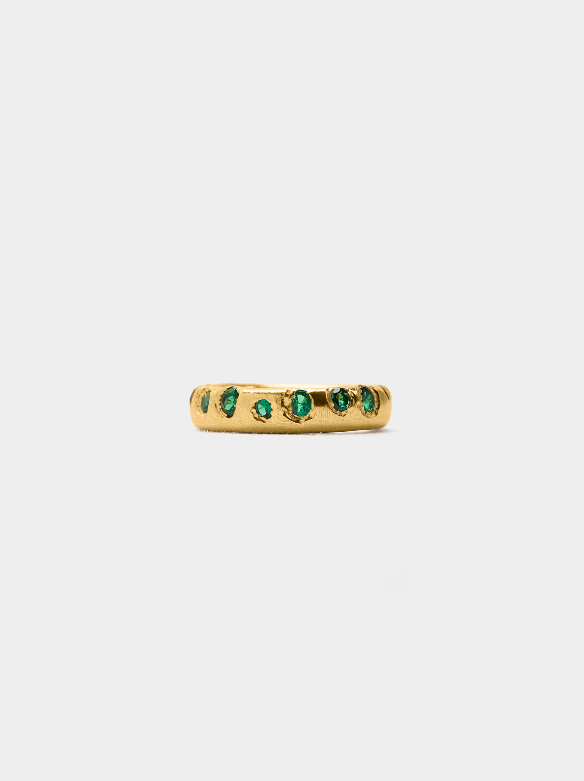 Irregular ring with stones - 18k gold plated image number 0.0