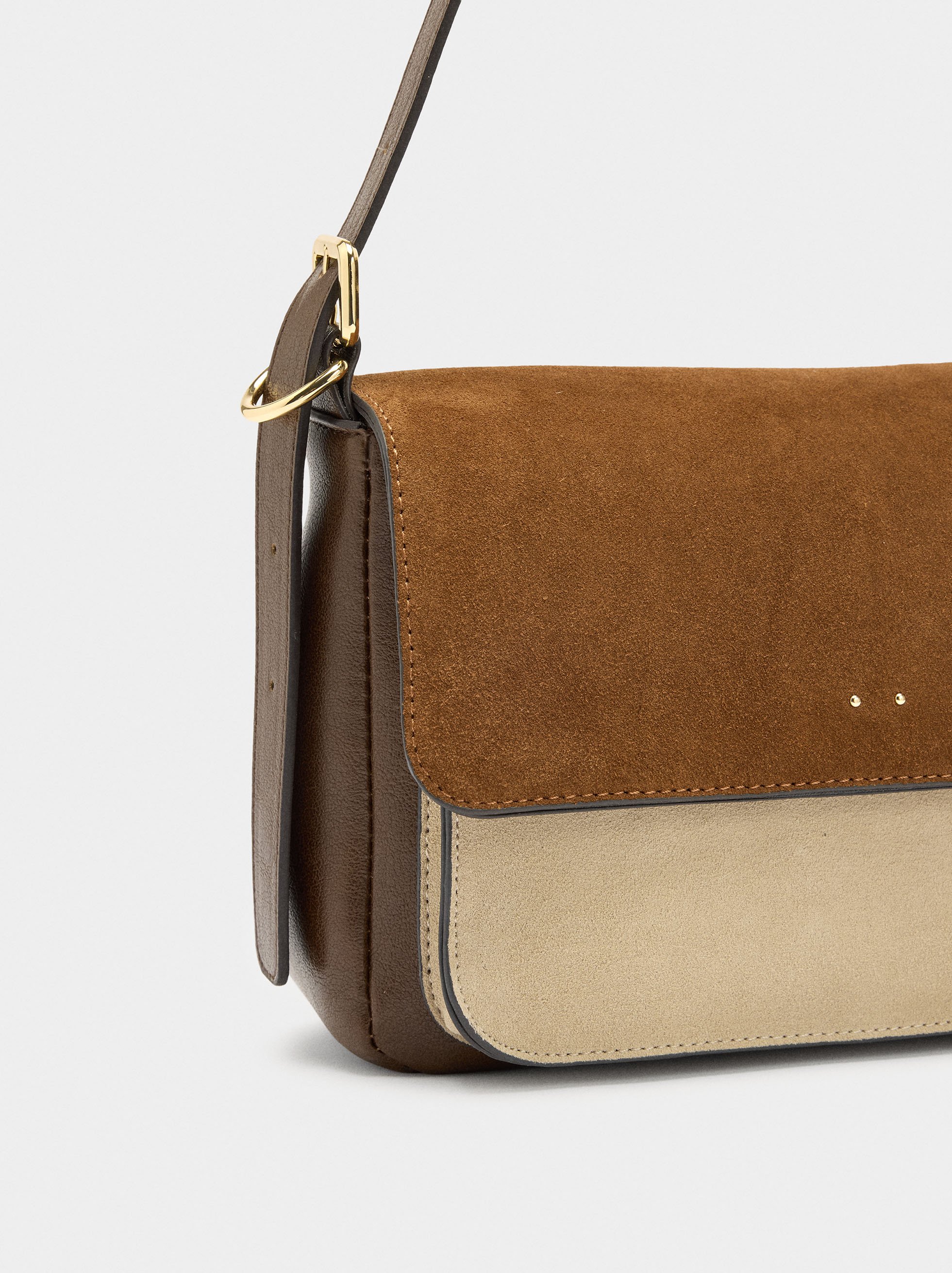 Crossbody bag with leather details image number 1.0
