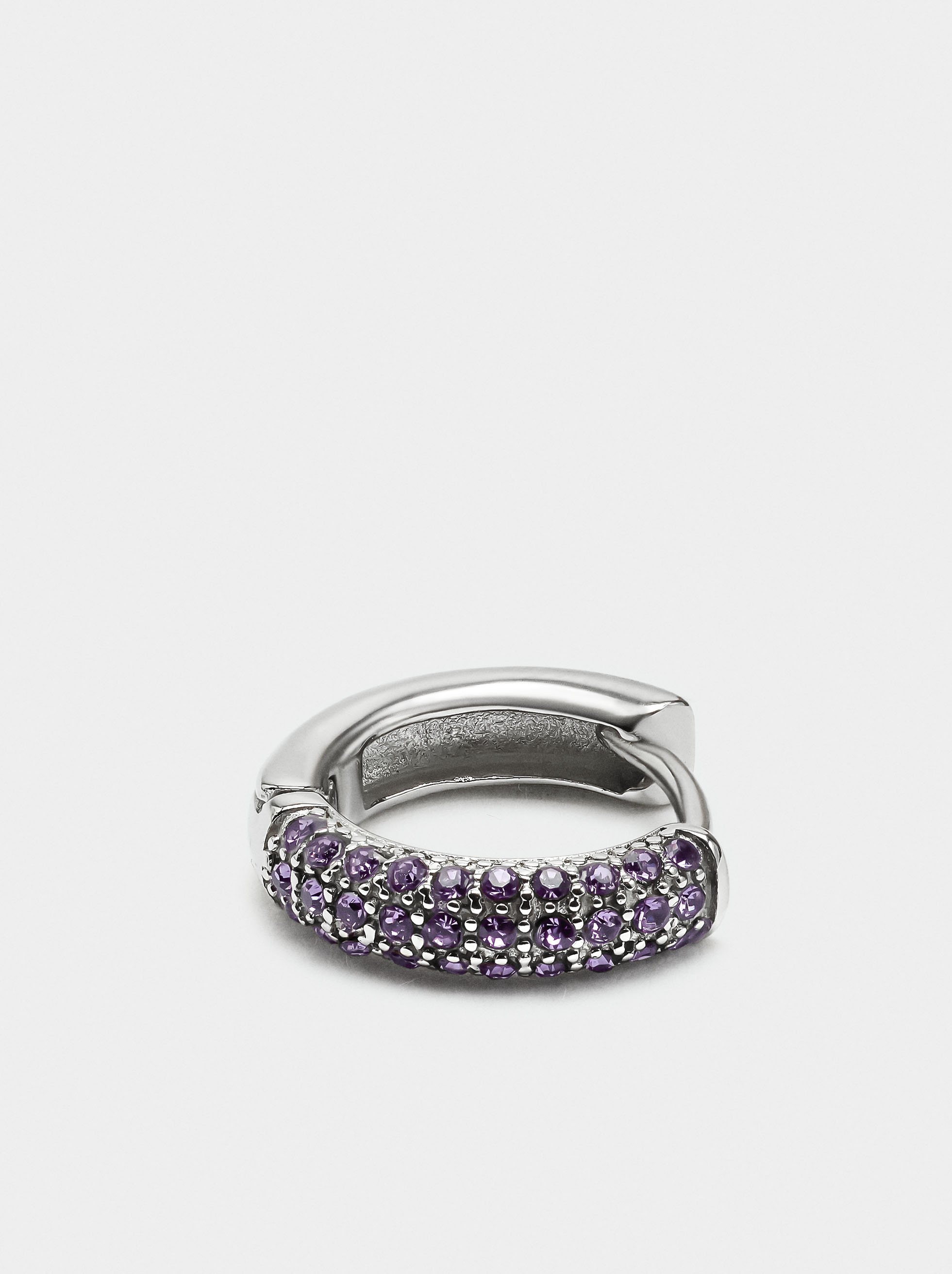 Individual hoop with crystals - stainless steel image number 1.0