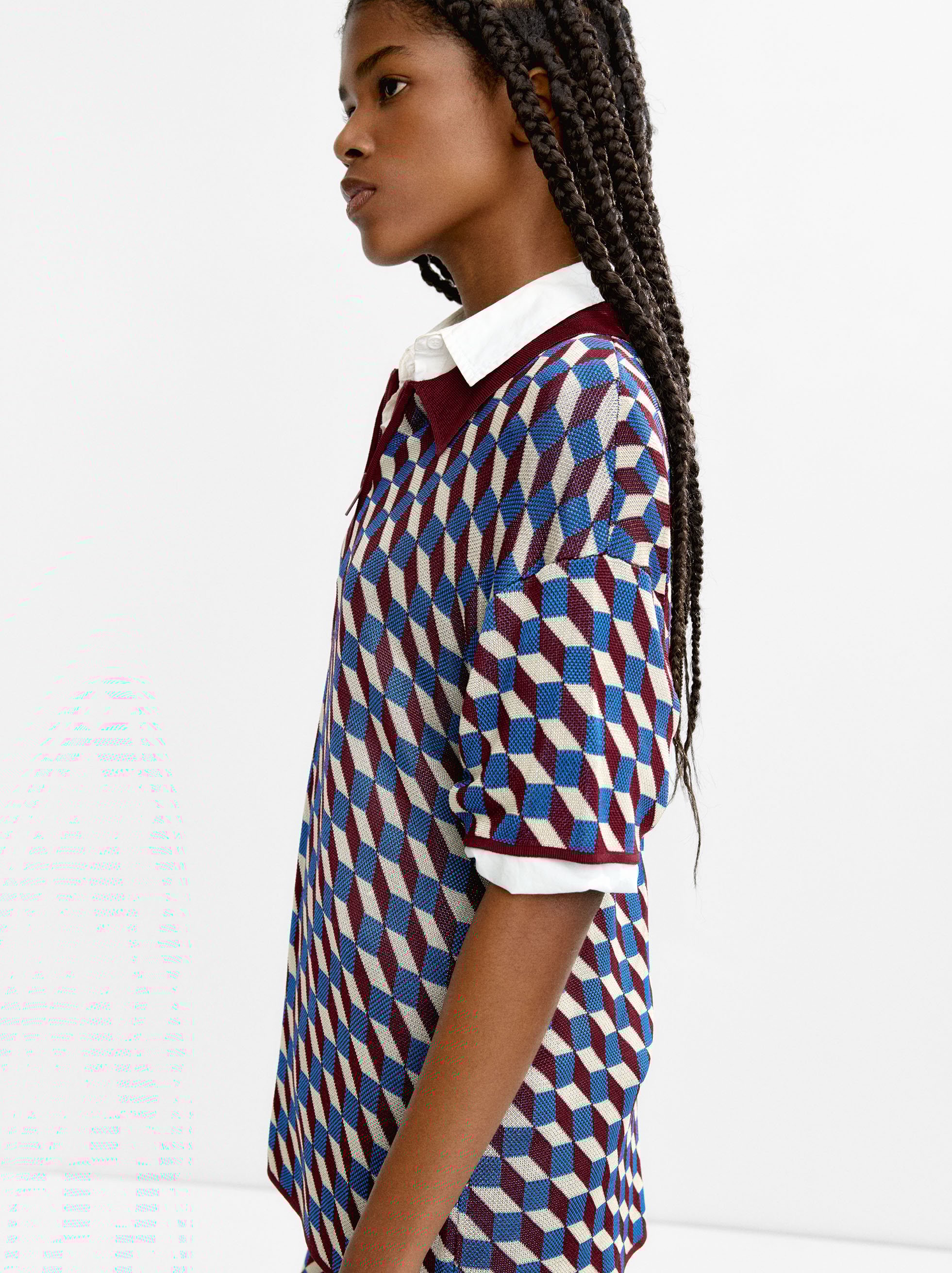 Patterned knit sweater image number 2.0