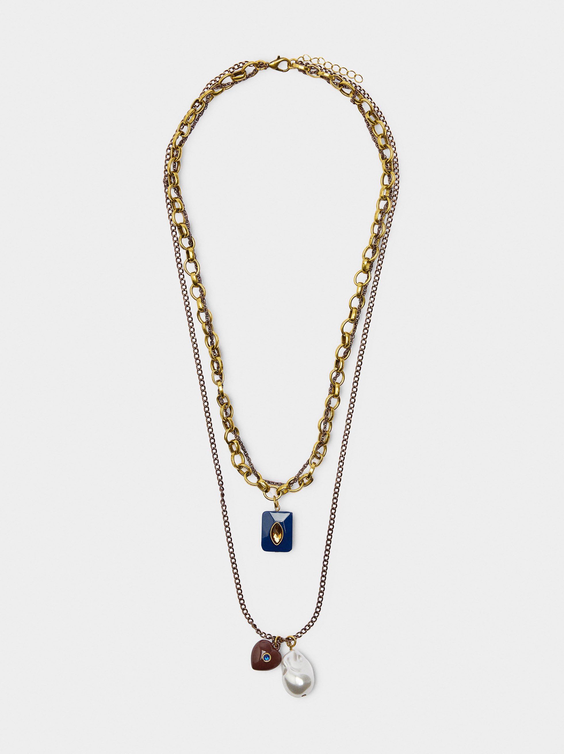 Set of necklaces with resin pendants image number 0.0