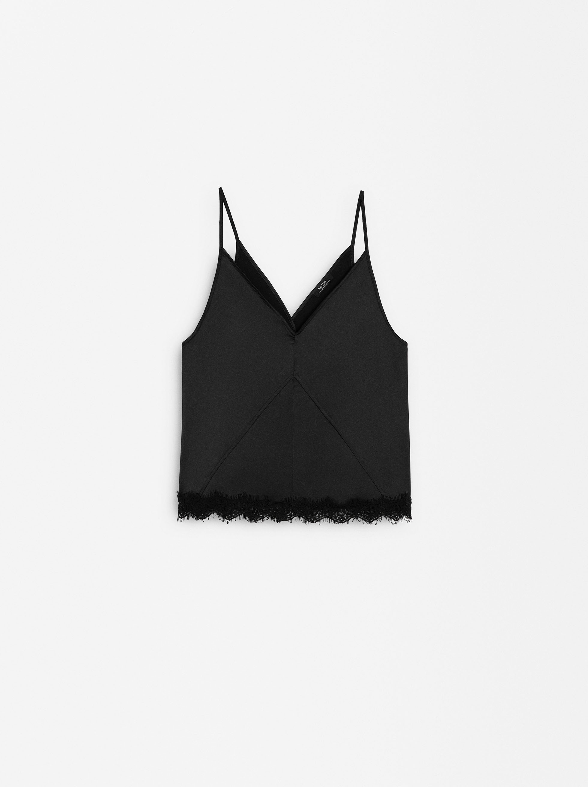 Satin-Top mit Spitze image number 0.0