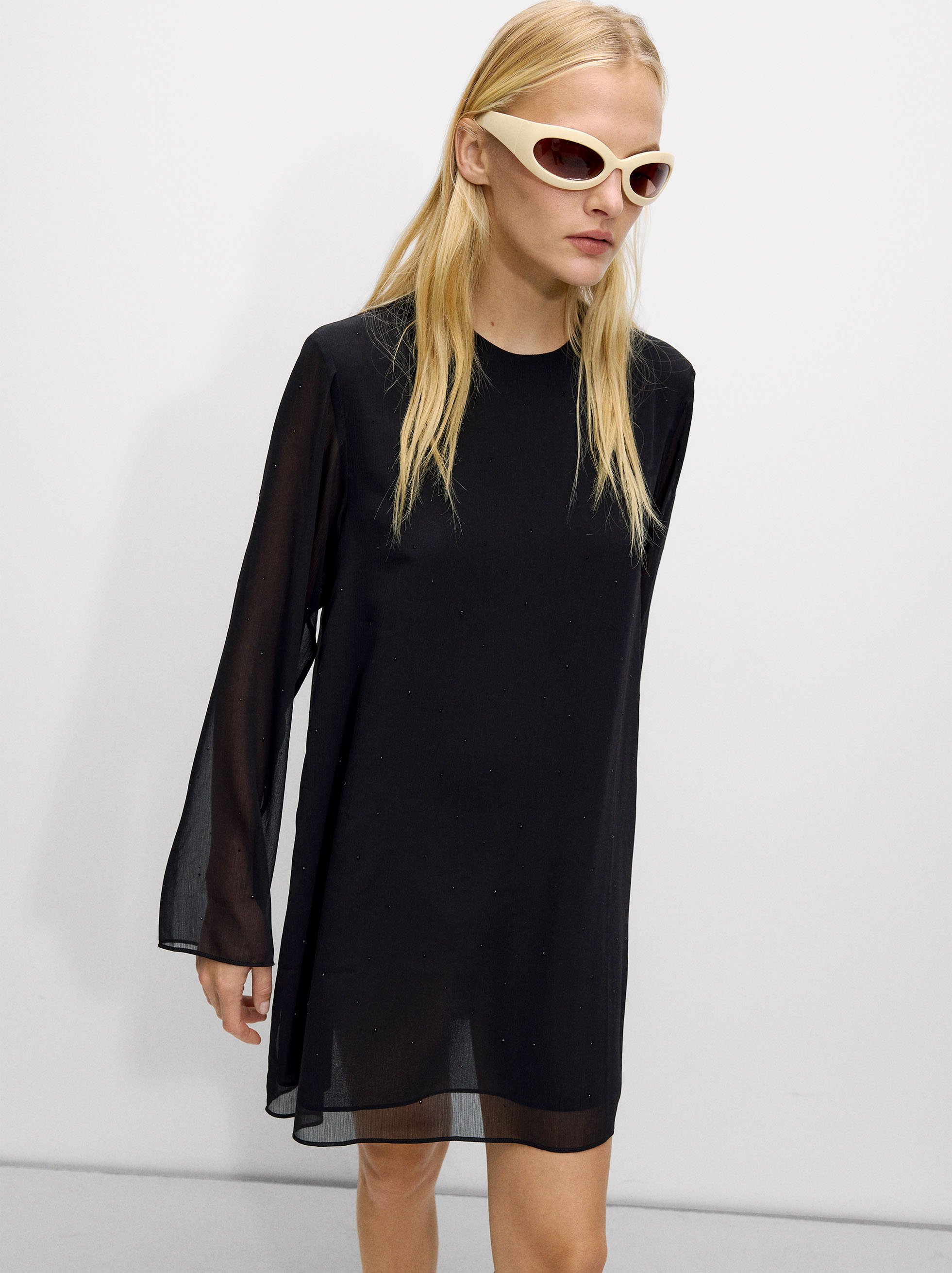 Vestido corto con strass image number 1.0