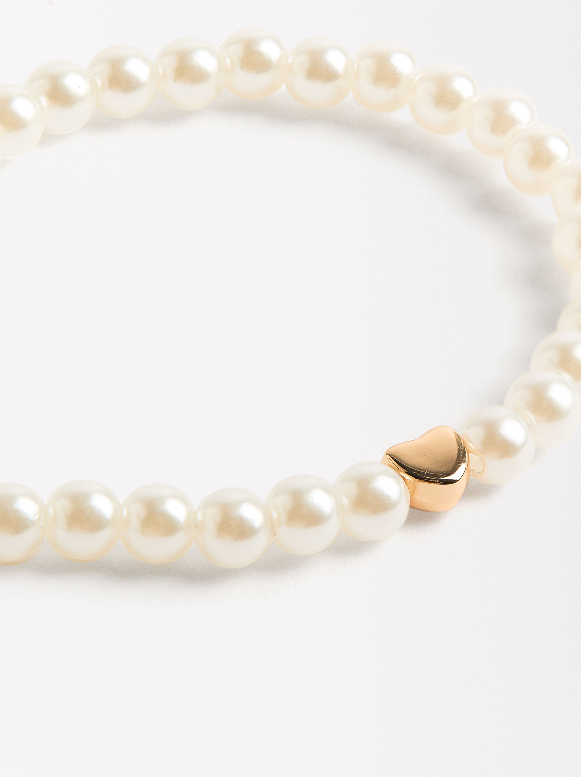 Bracelet with pearls and heart image number 1.0