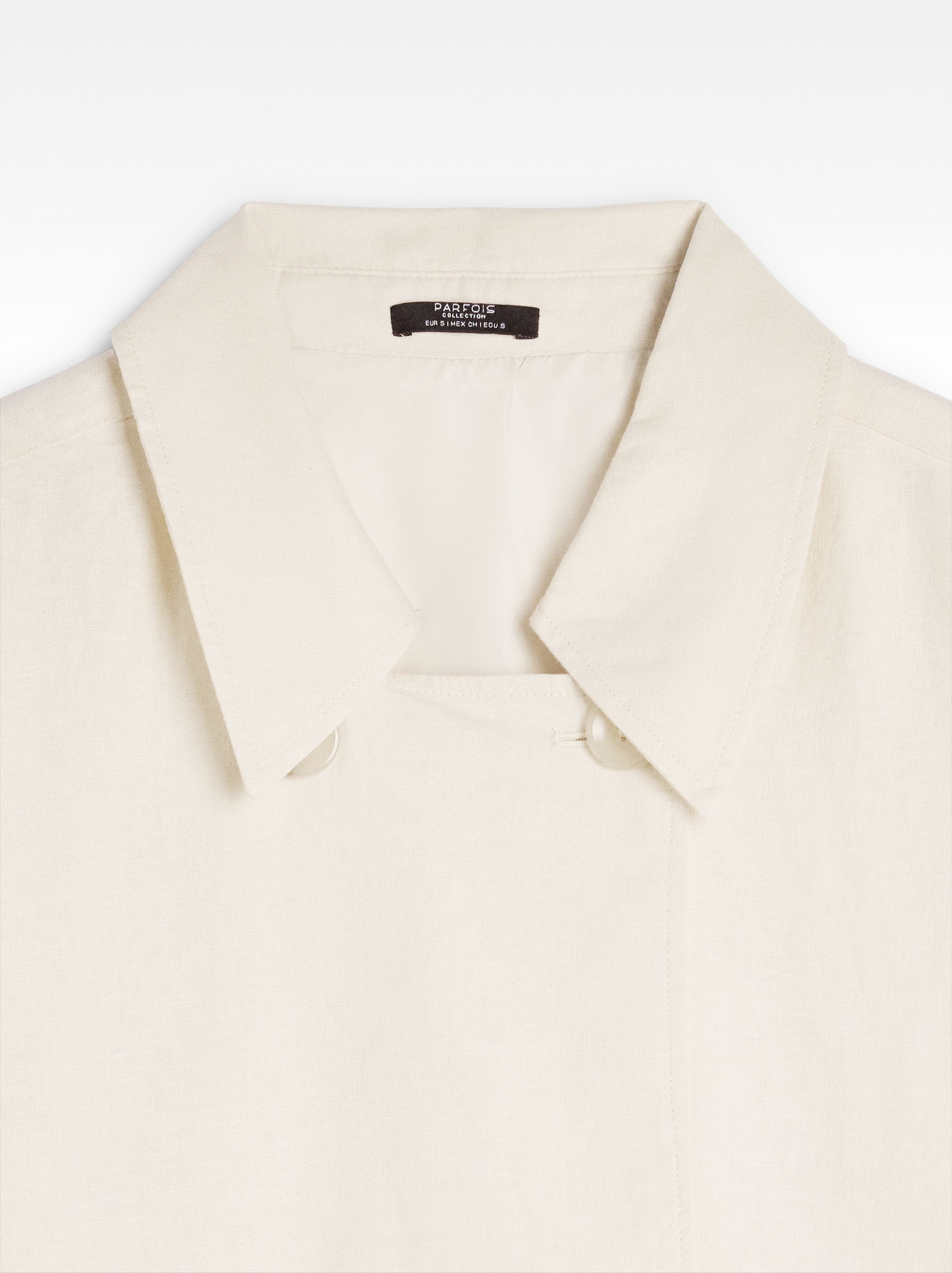 Short trench coat with linen blend image number 1.0