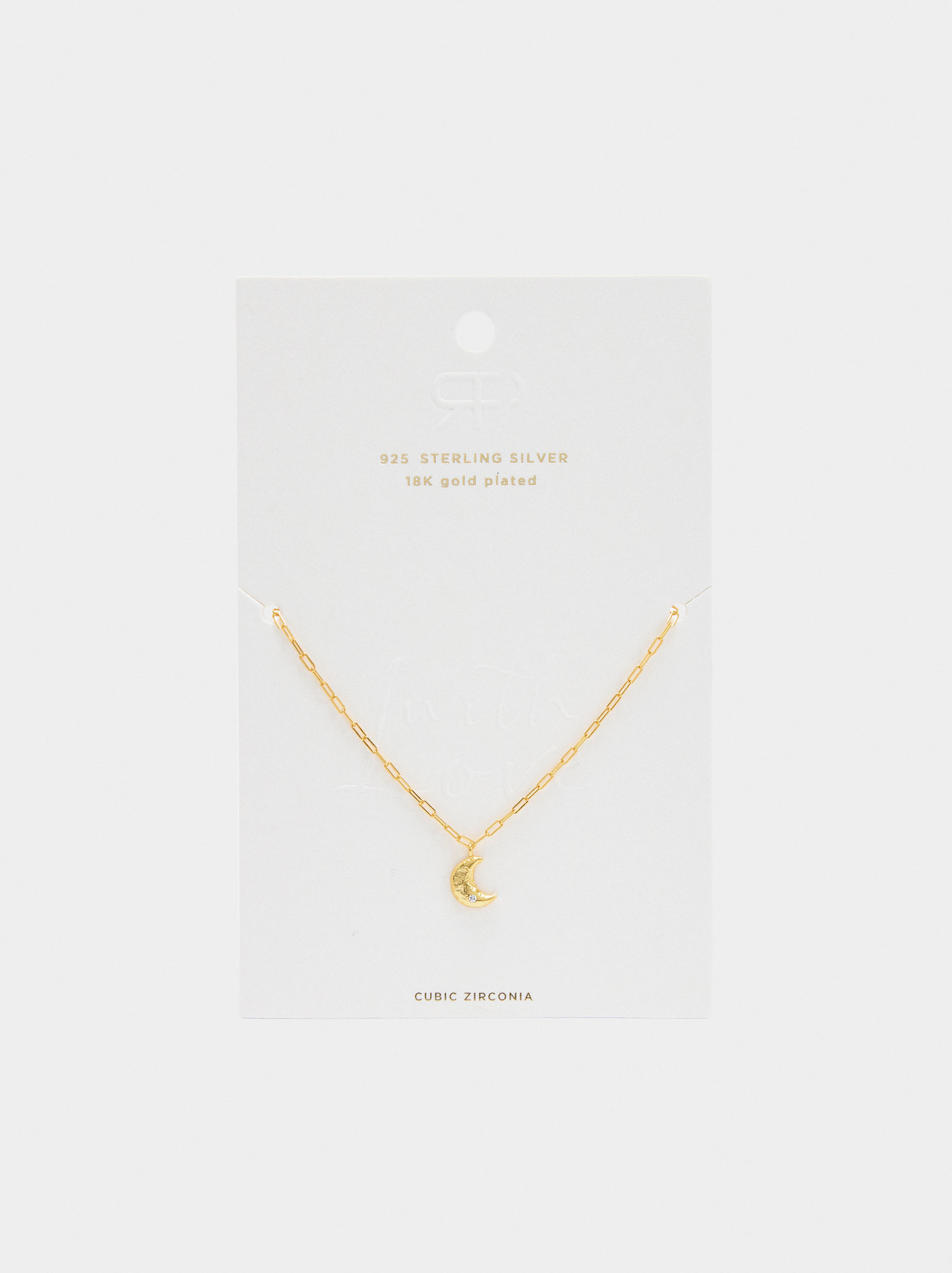 Moon necklace with zirconia - 925 sterling silver image number 3.0