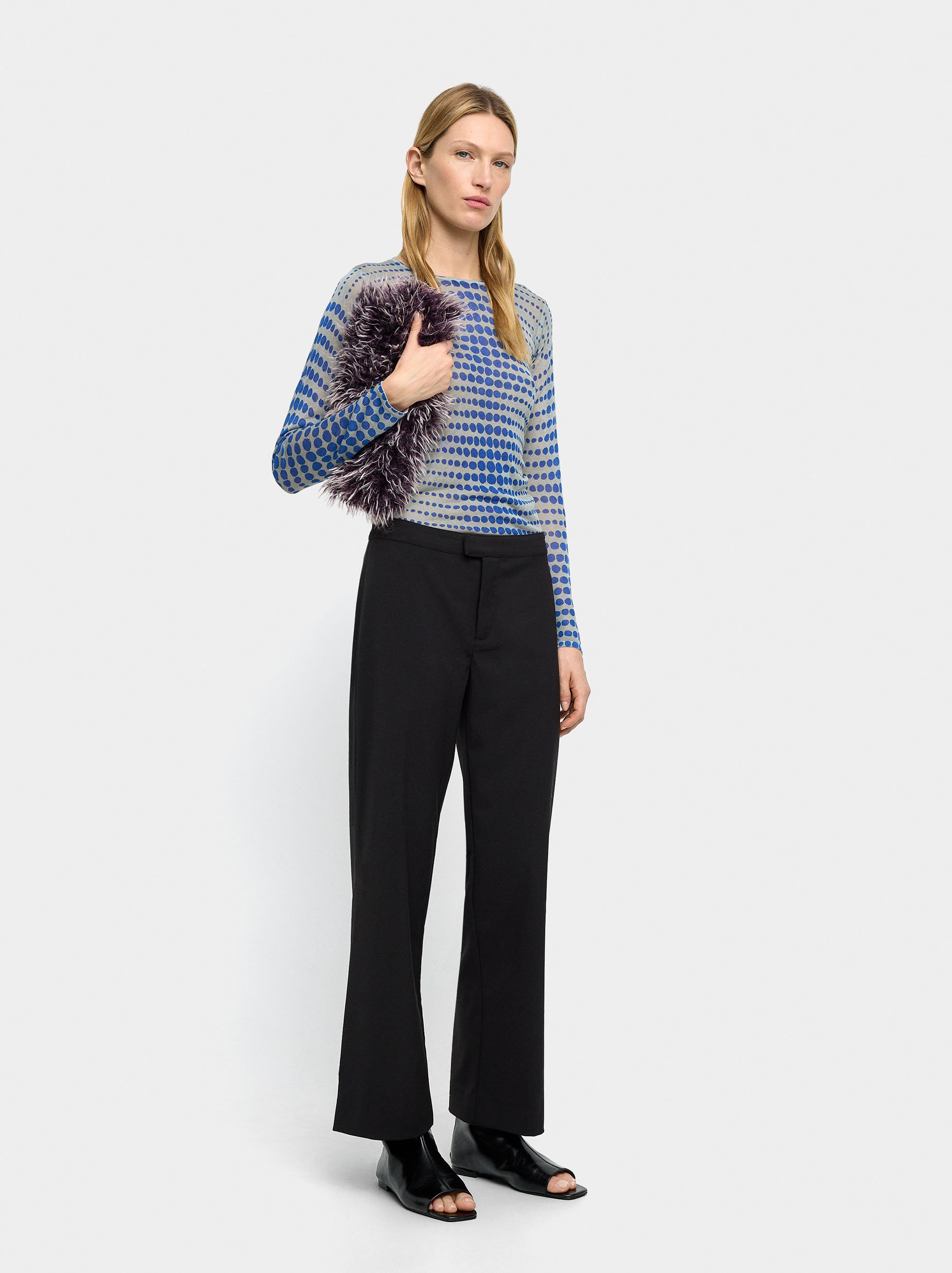 Semi-transparent knit sweater image number 0.0