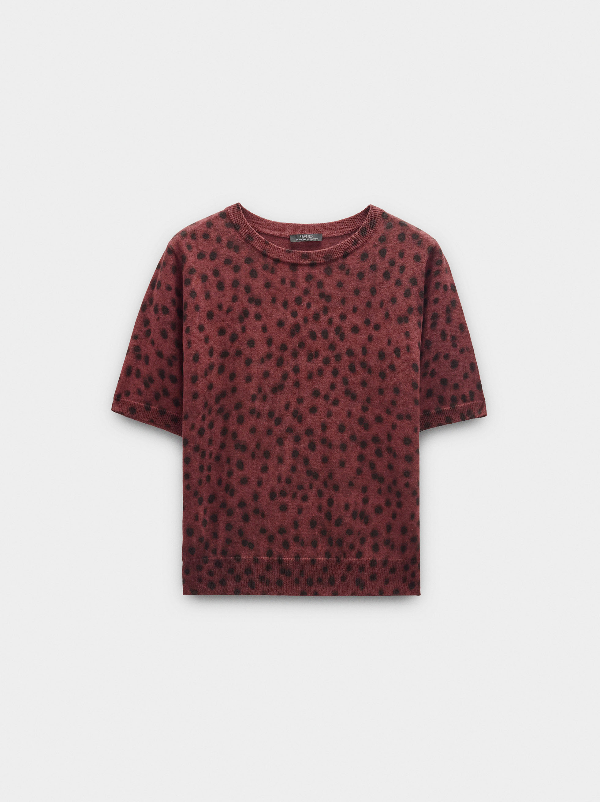 Knit sweater with animal print image number 4.0