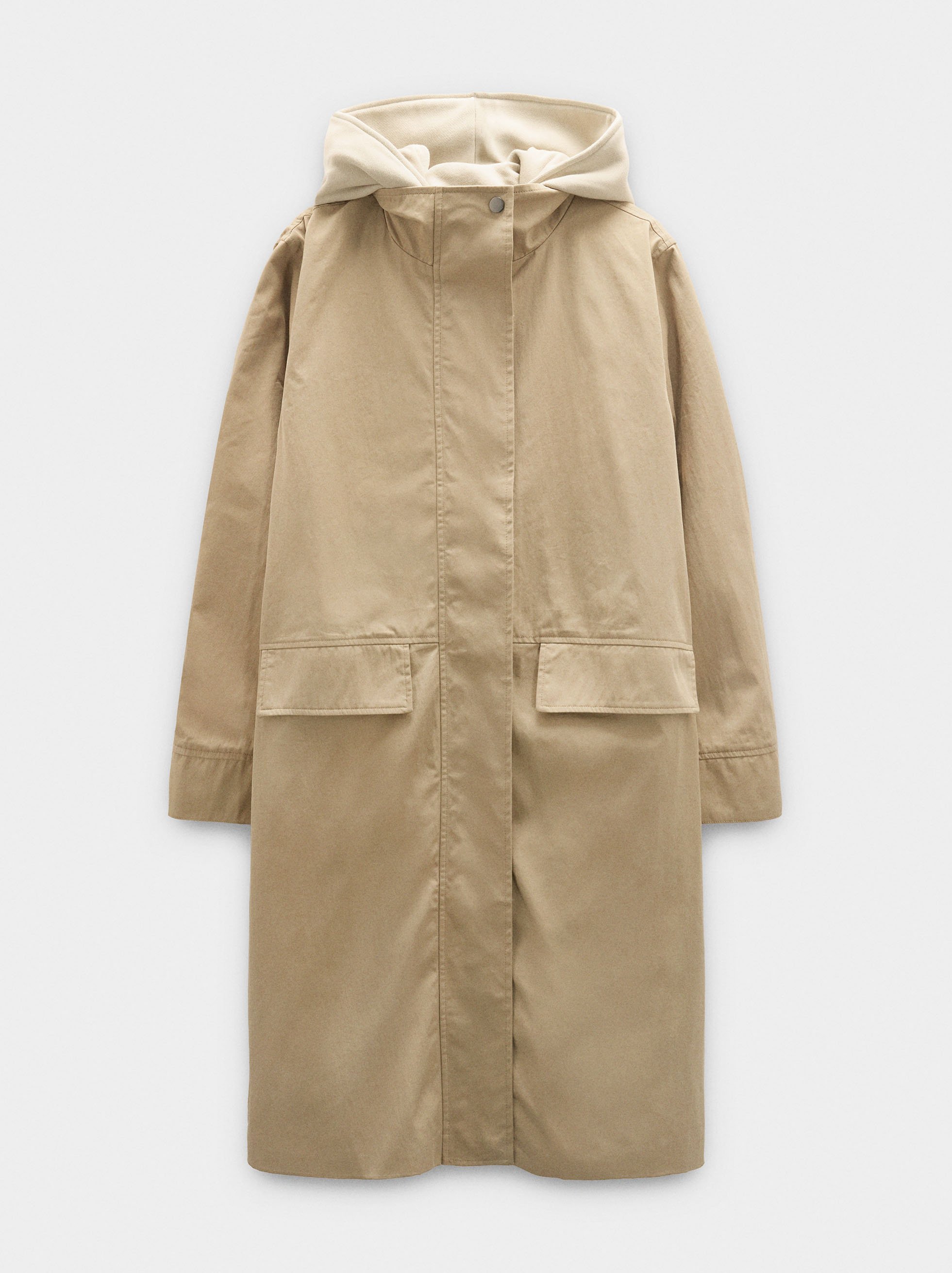 Cotton parka with removable hood image number 4.0