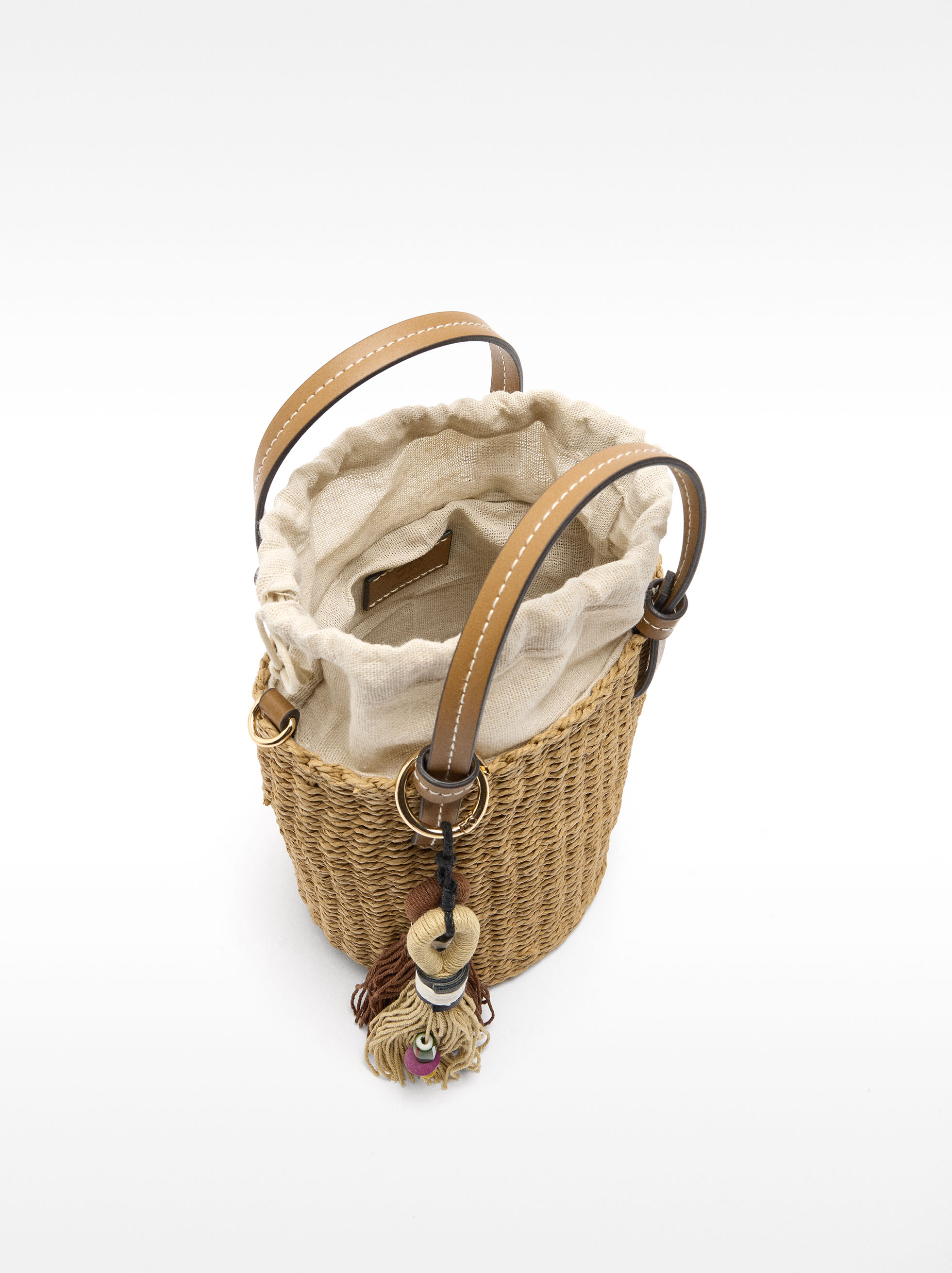 Einfache Bucket-Tasche mit Strohhut-Effekt image number 4.0