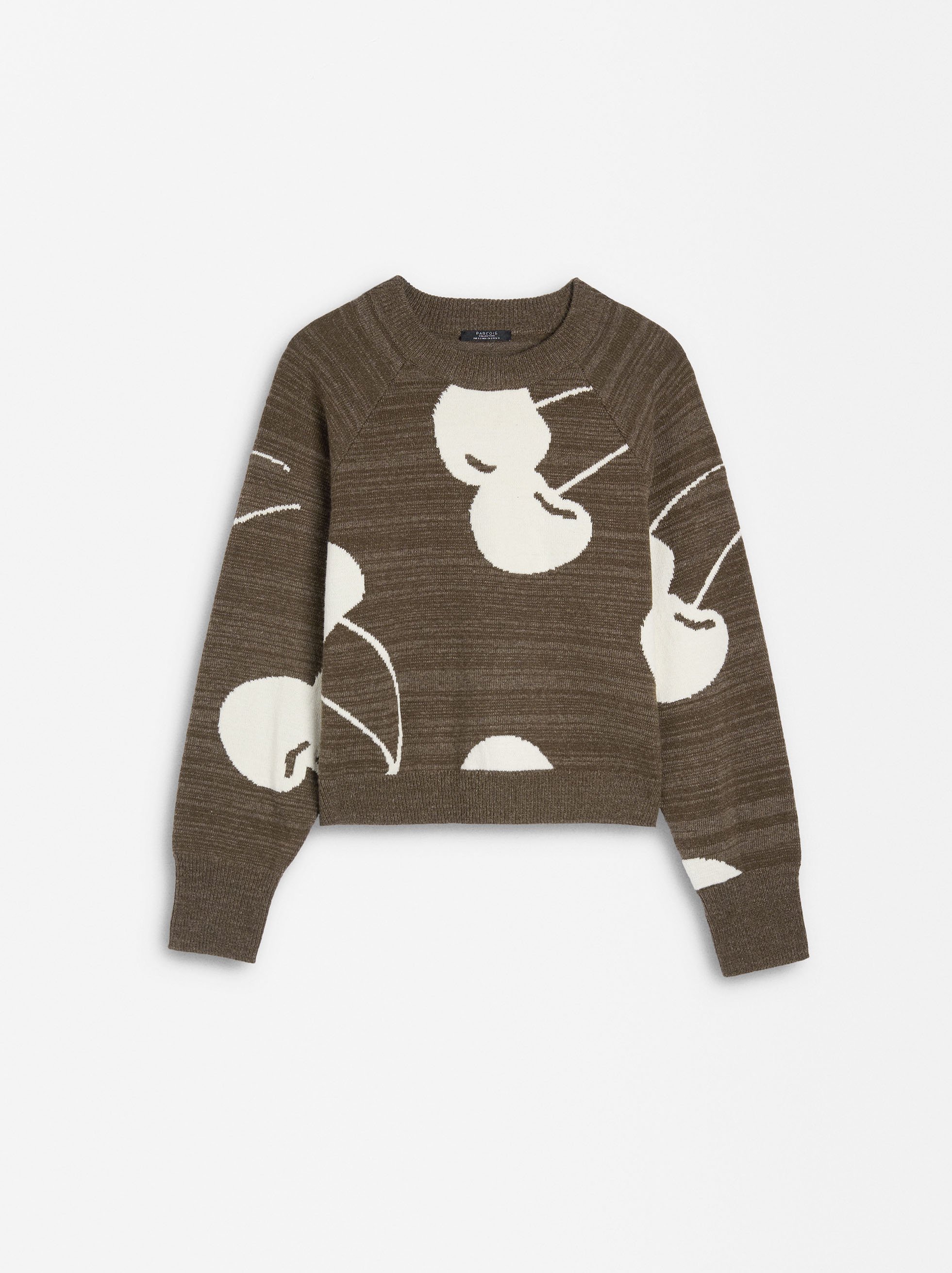 Jacquard knit sweater with cherries