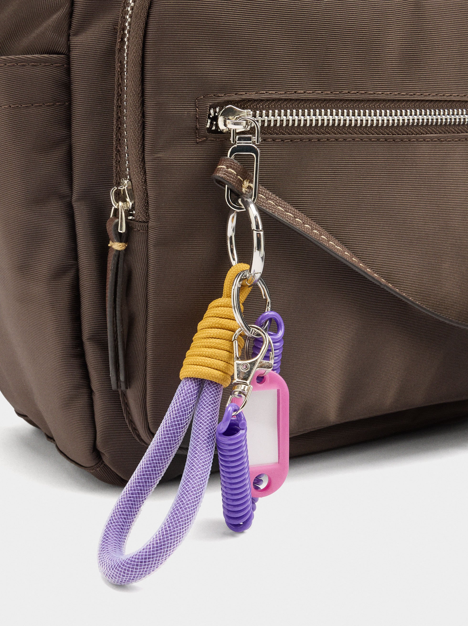 Nylon backpack with pendant image number 1.0