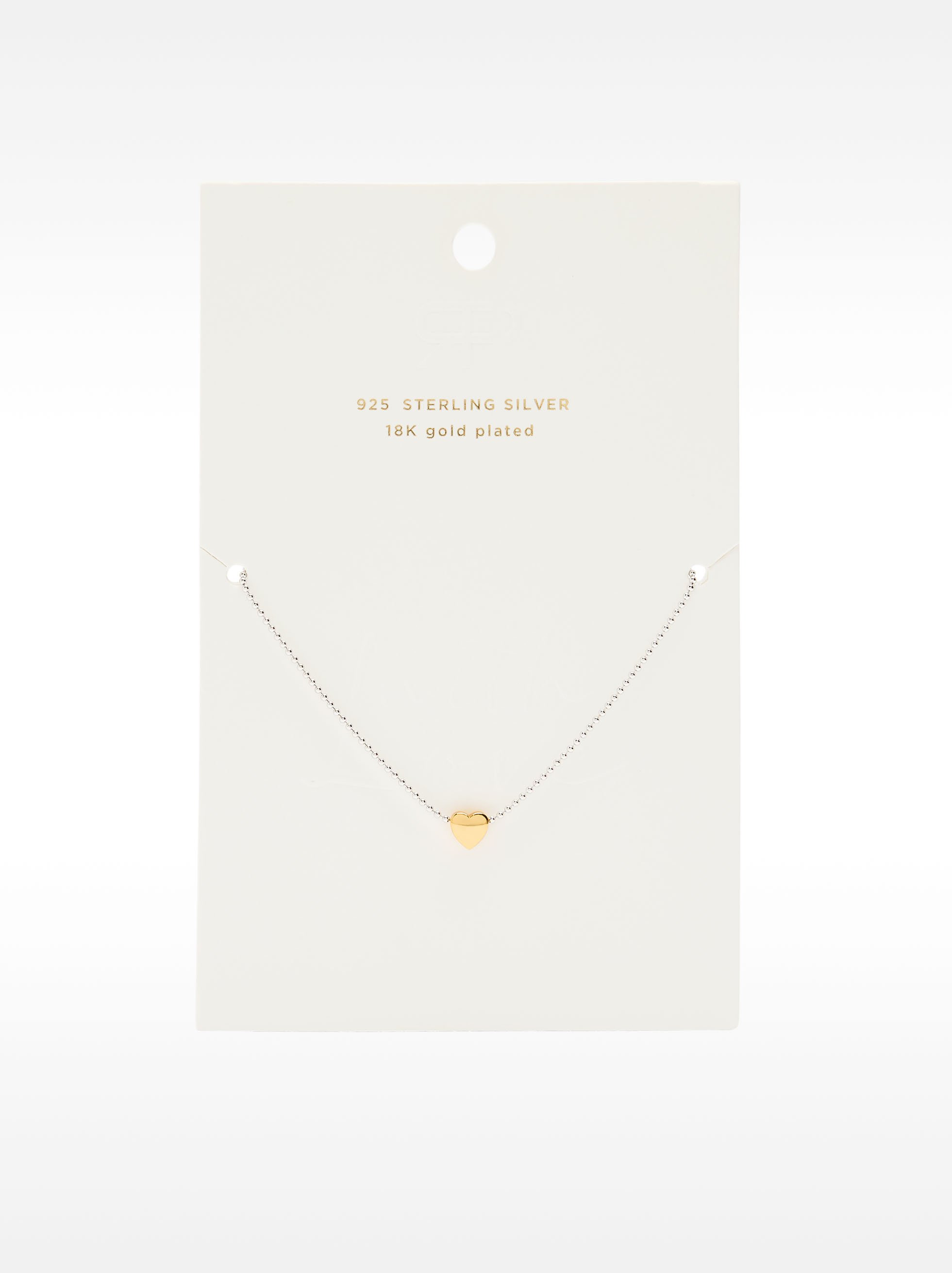 Short necklace with heart pendant – 925 sterling silver image number 3.0