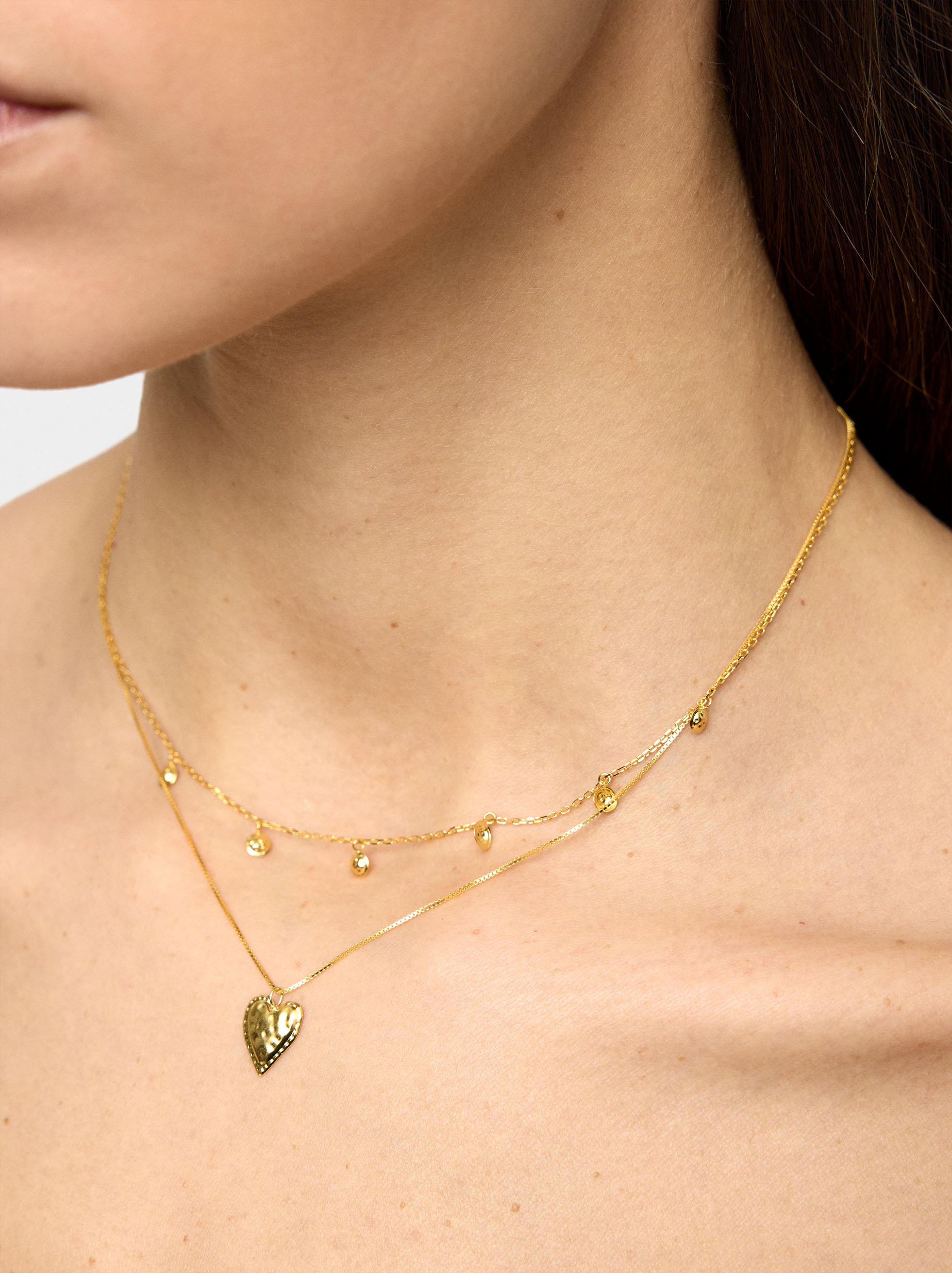 Double necklace with heart pendant - 925 sterling silver image number 1.0