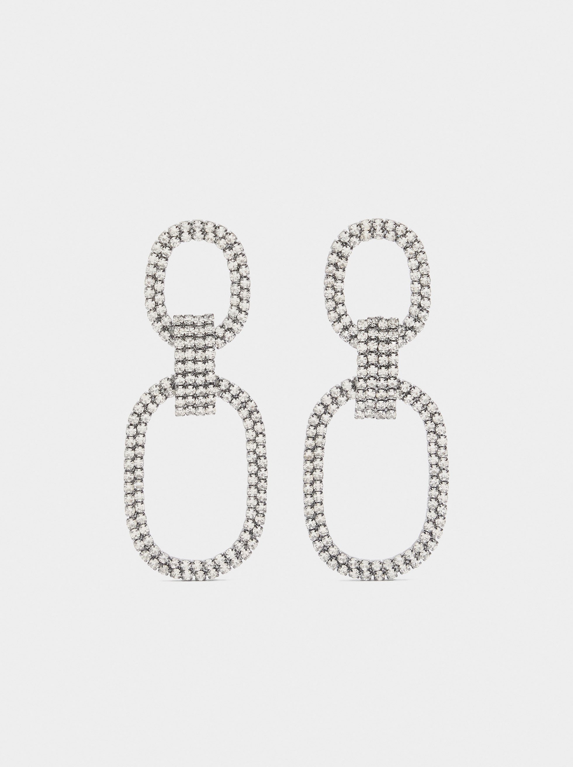 Maxi-Ohrringe mit doppeltem Reifen aus Kristallen image number 0.0