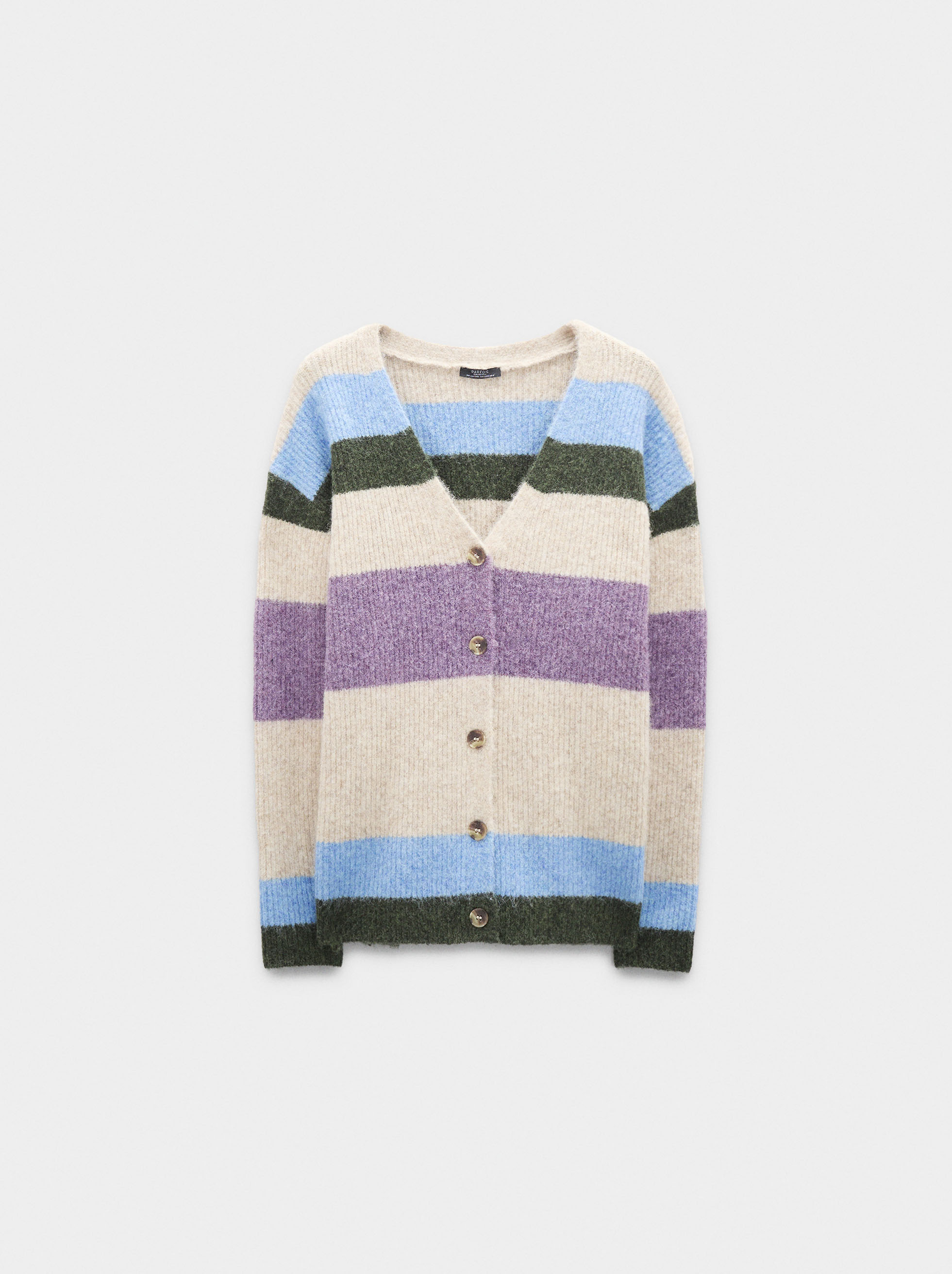 Knit cardigan with stripes image number 4.0