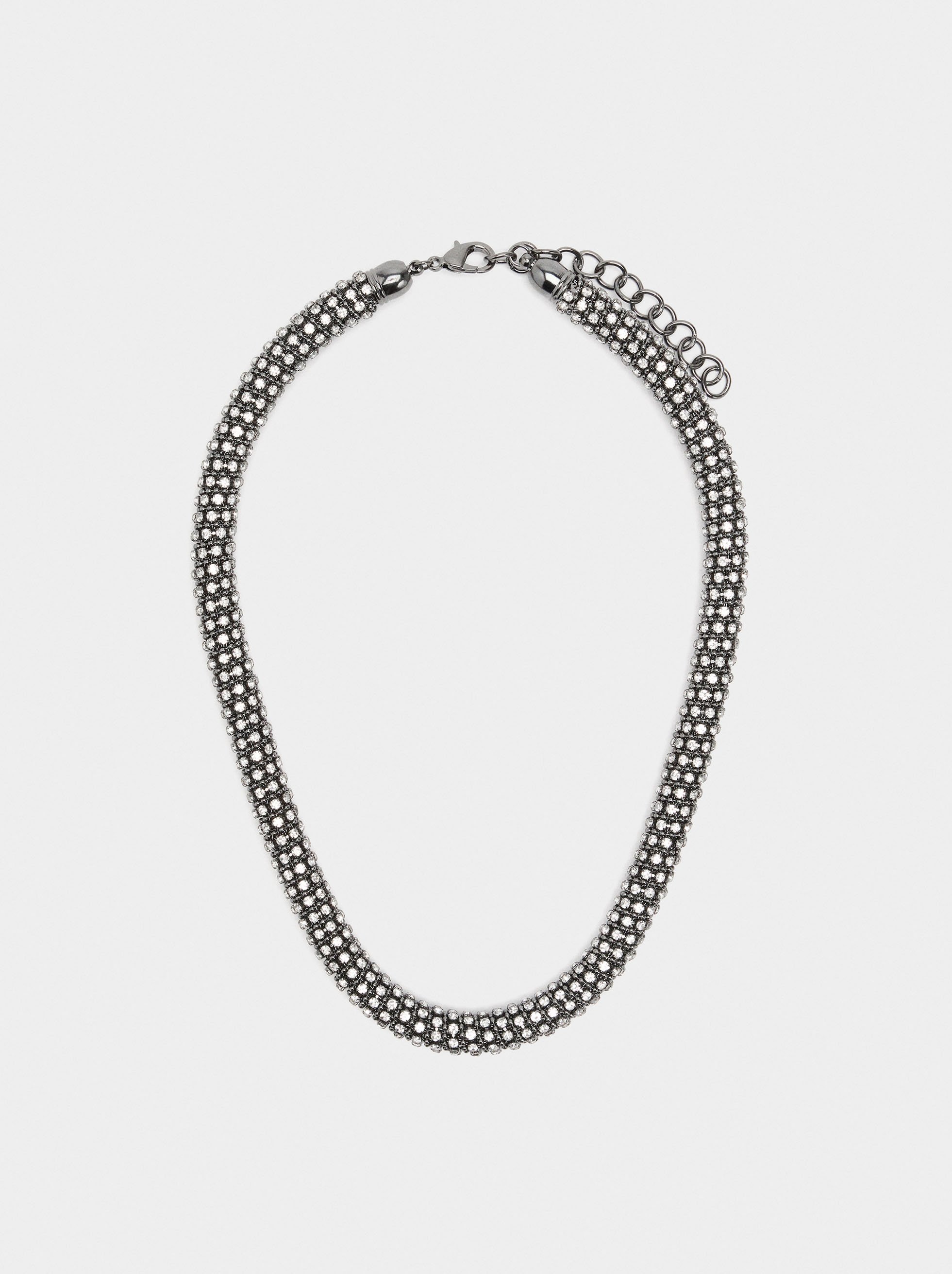 Tubular necklace with crystals image number 0.0