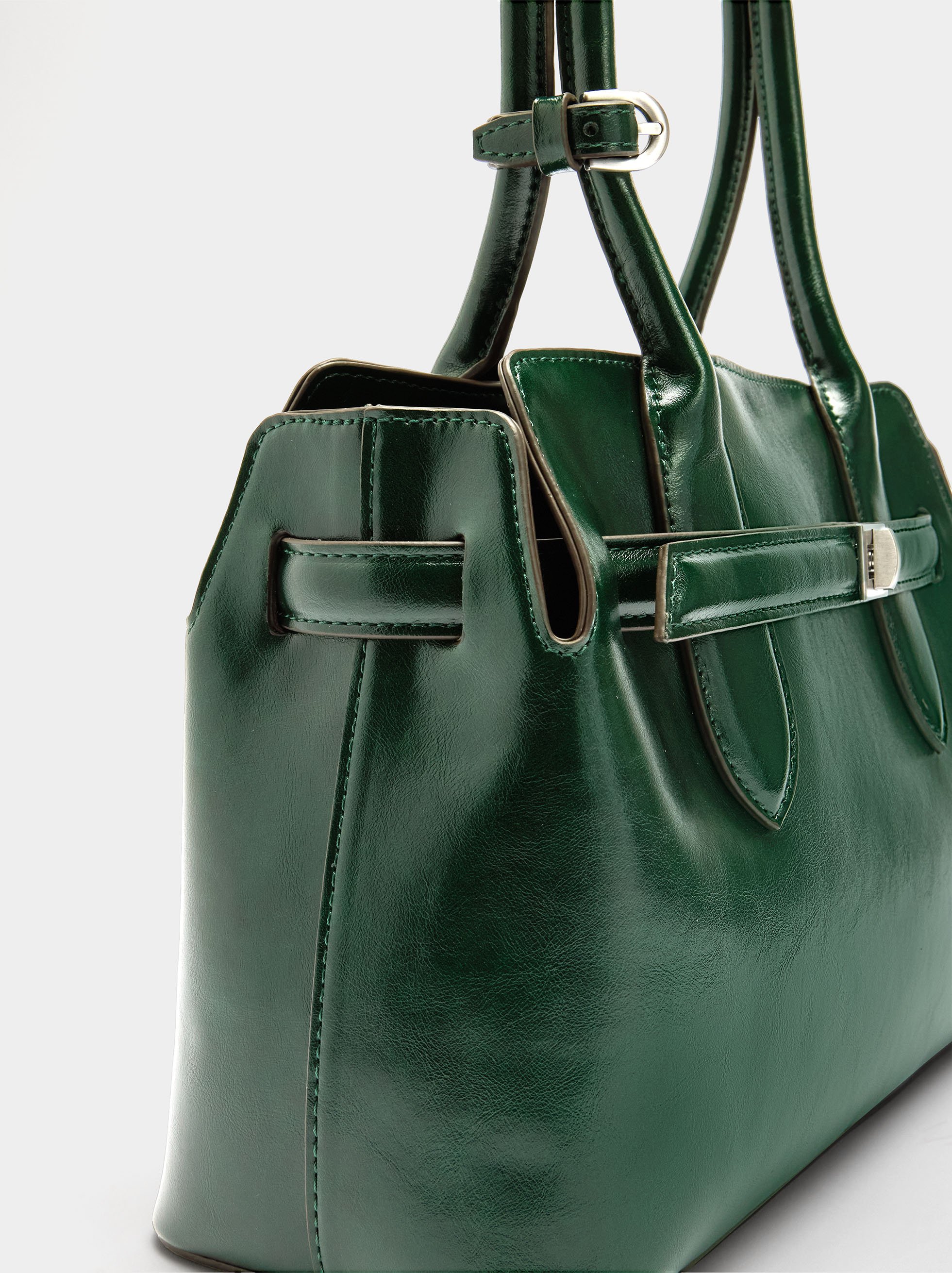 Tote bag with belt image number 2.0