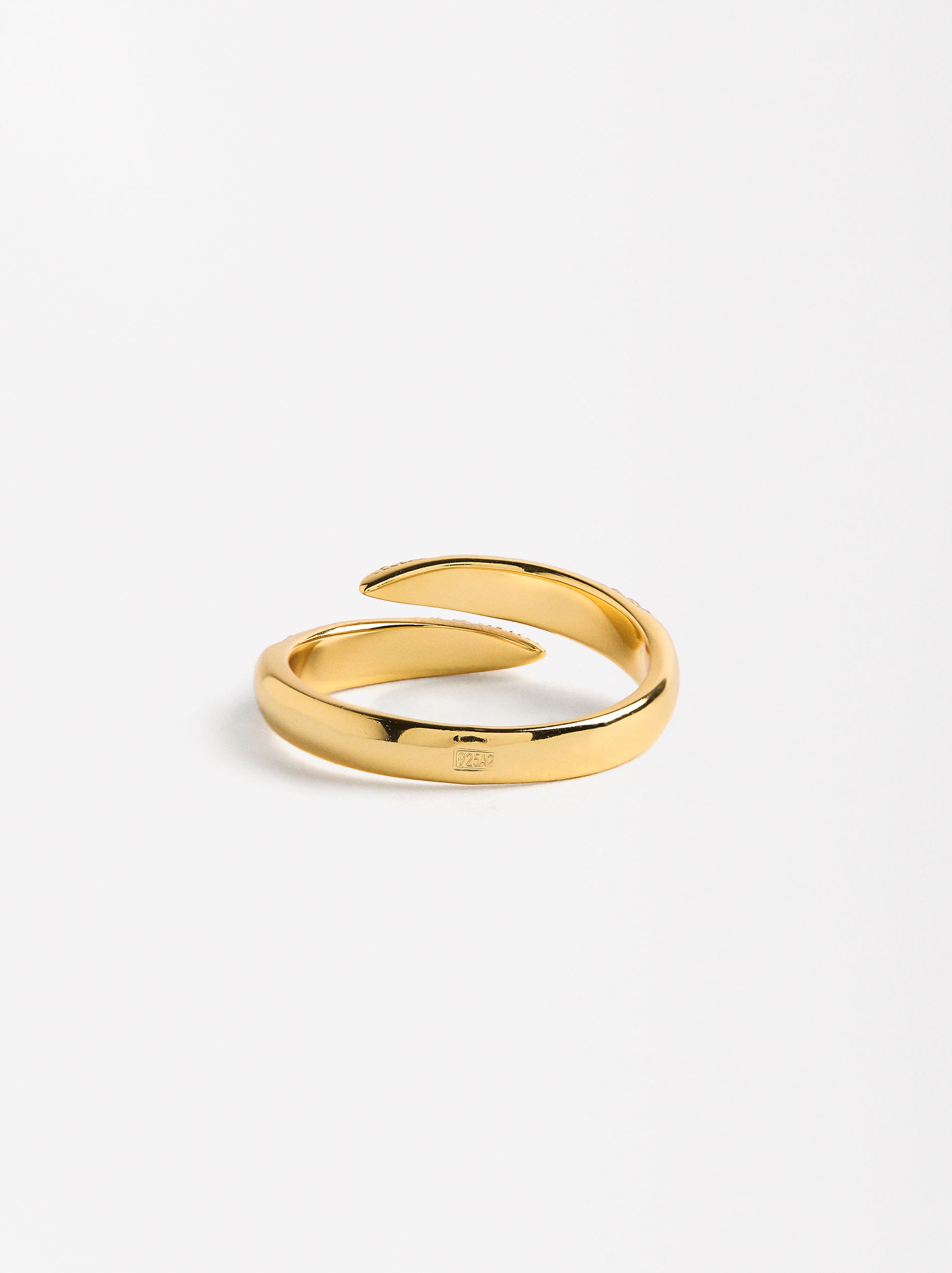 Anello incrociato con zirconi - argento sterlingo 925 image number 2.0