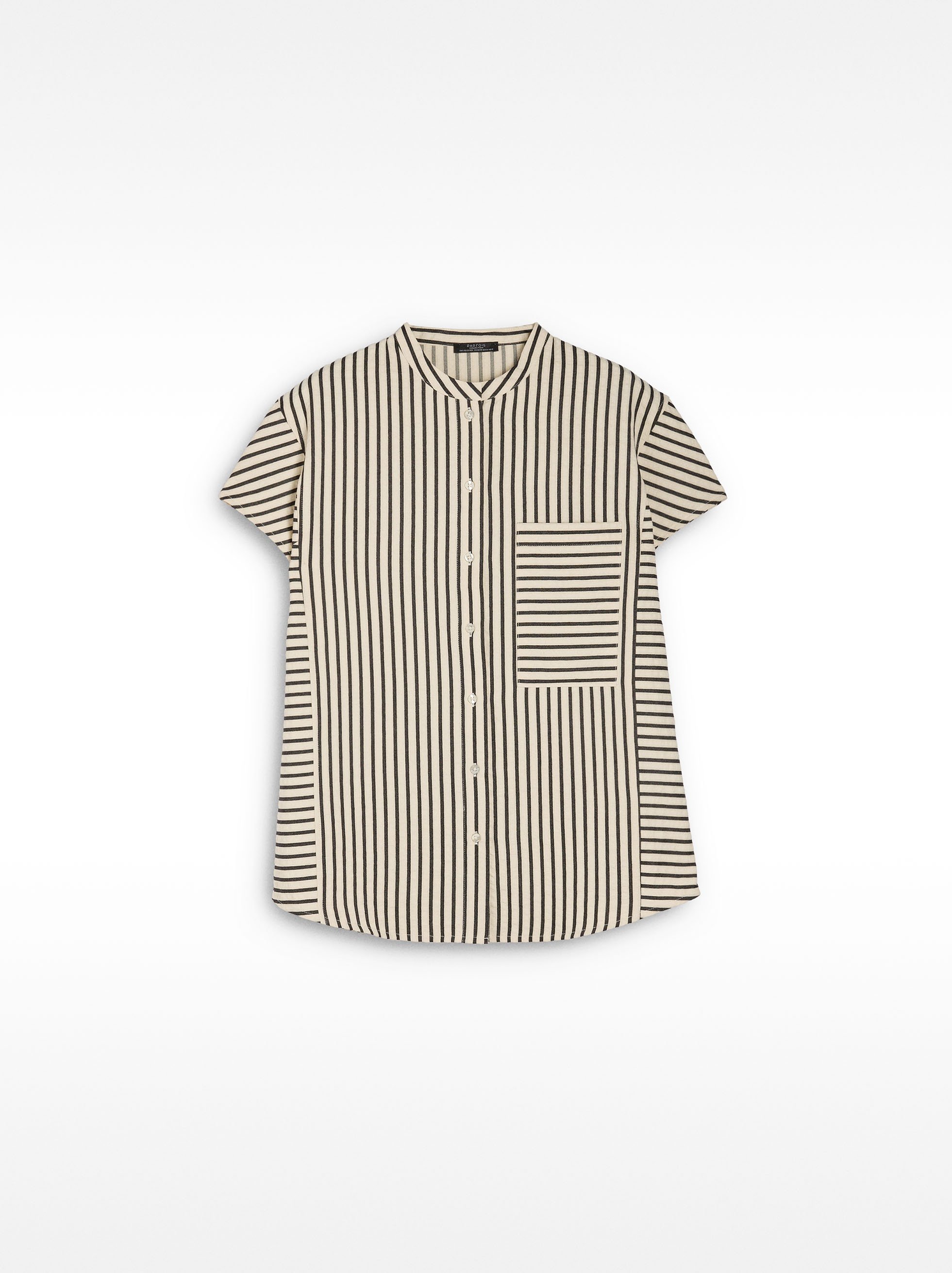Striped short-sleeve shirt image number 5.0