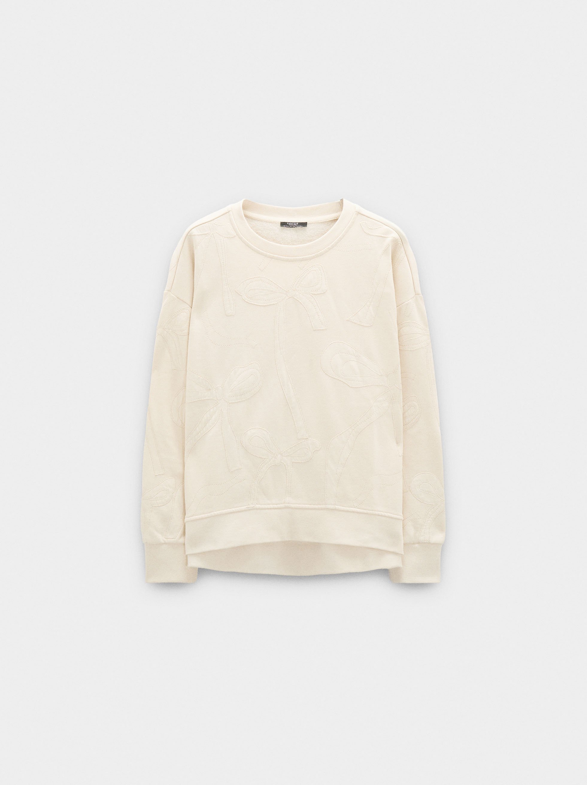 Sweatshirt with embroidered bows image number 4.0