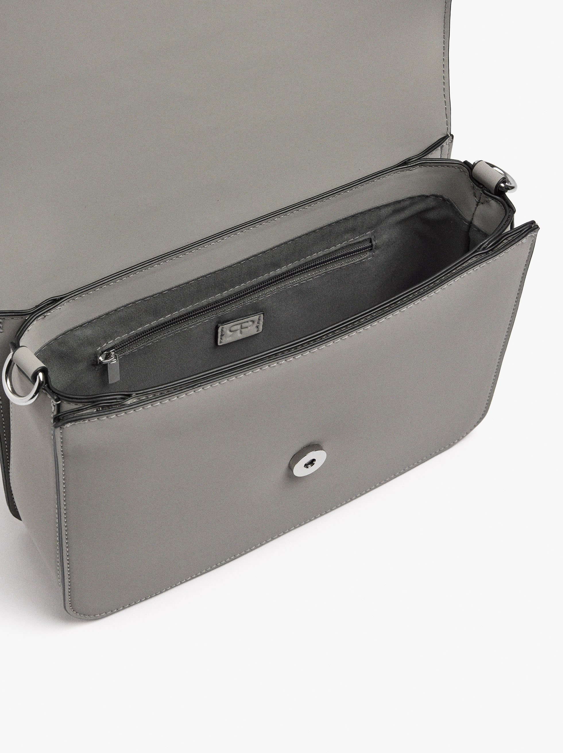 Crossbody bag with flap and soft texture image number 4.0