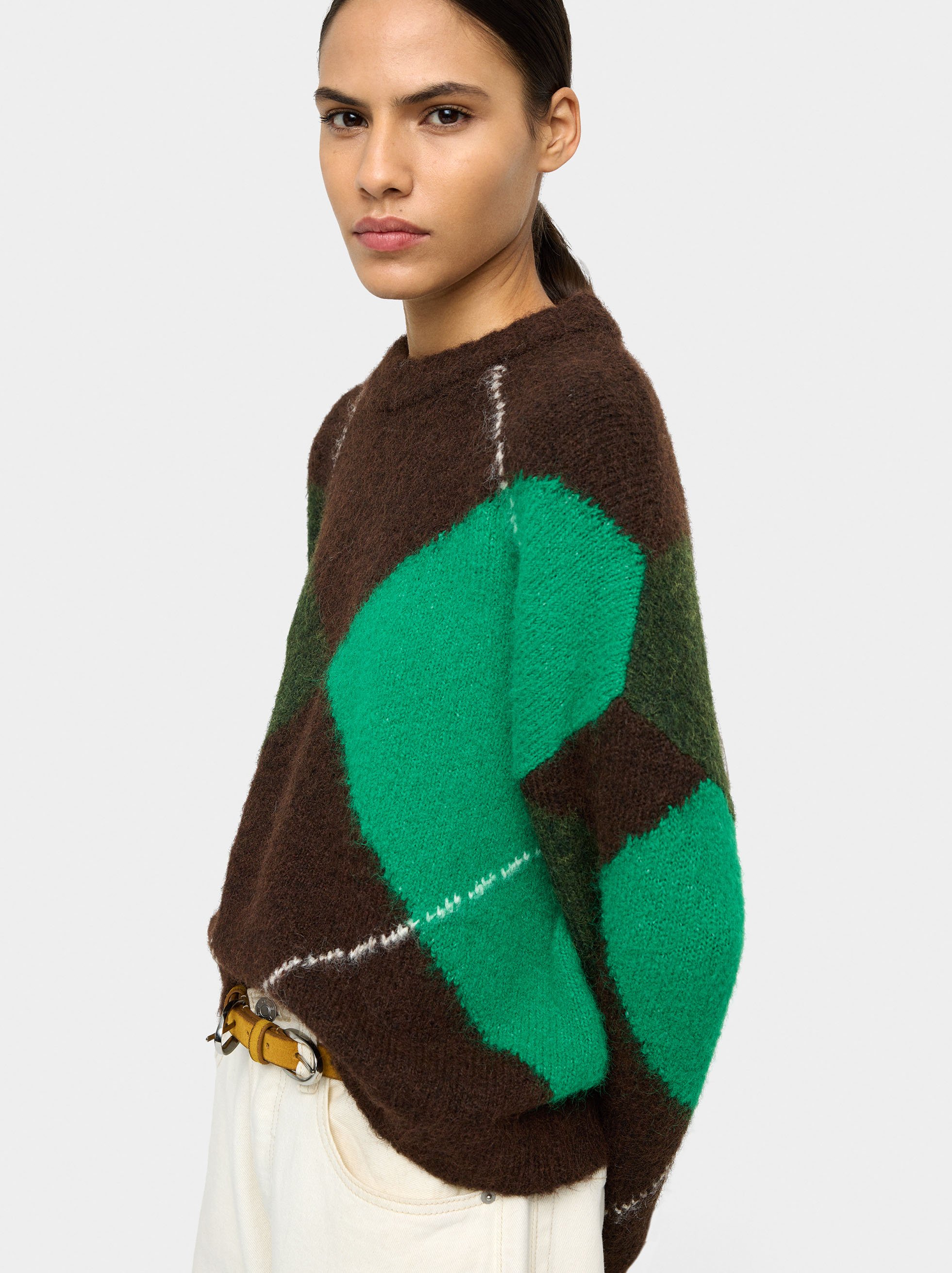 Sweater with jacquard knit image number 2.0